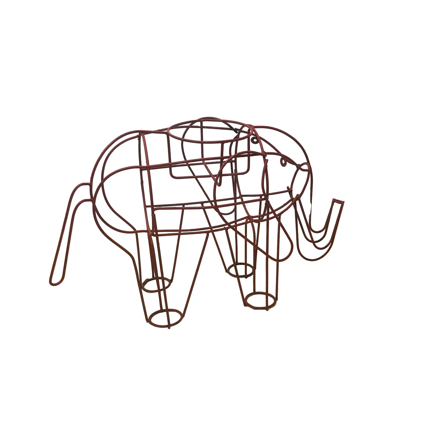 Red Wire Vintage Elephant Planter Sculpture from OffCenterModern
