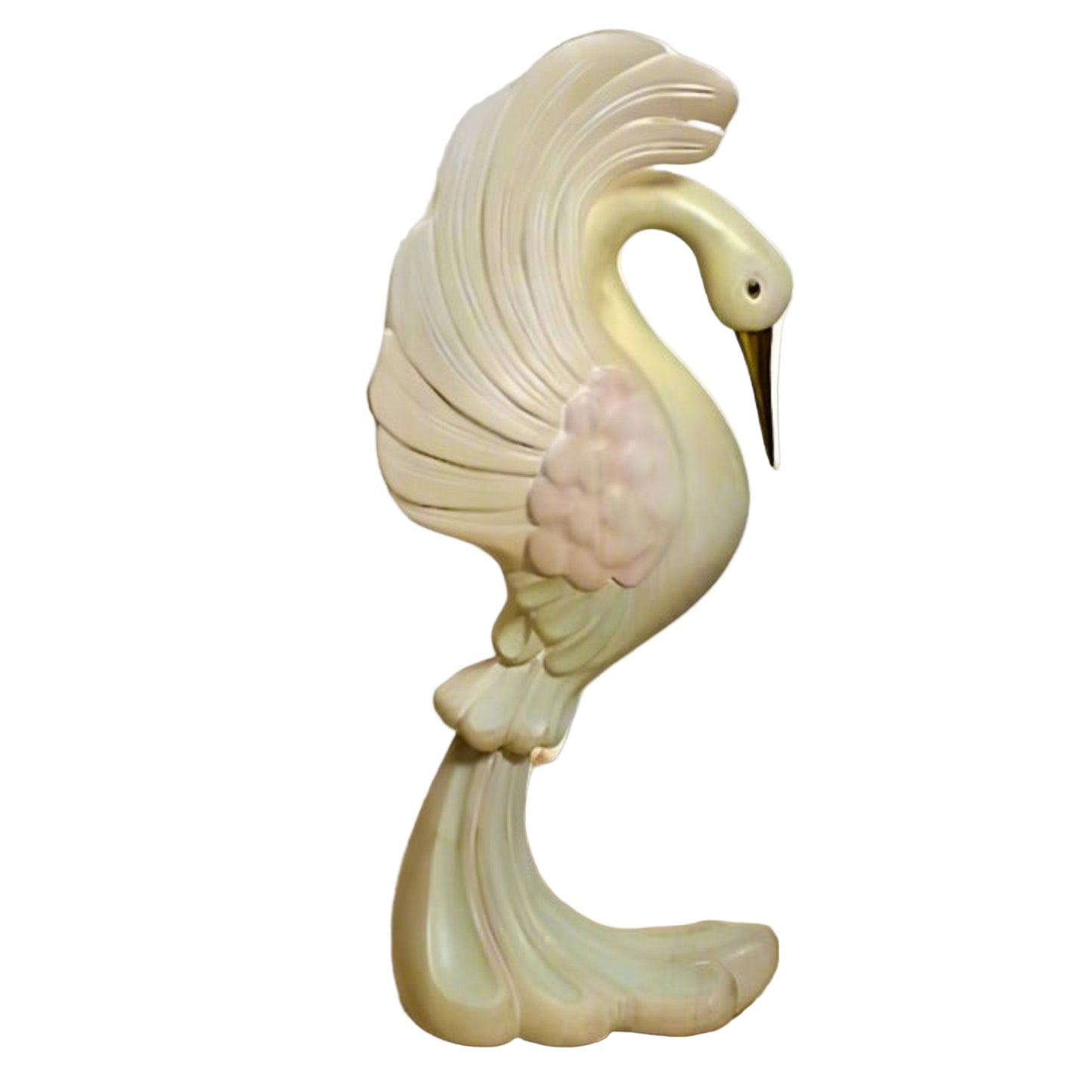 Carved Wood Swan Sculpture