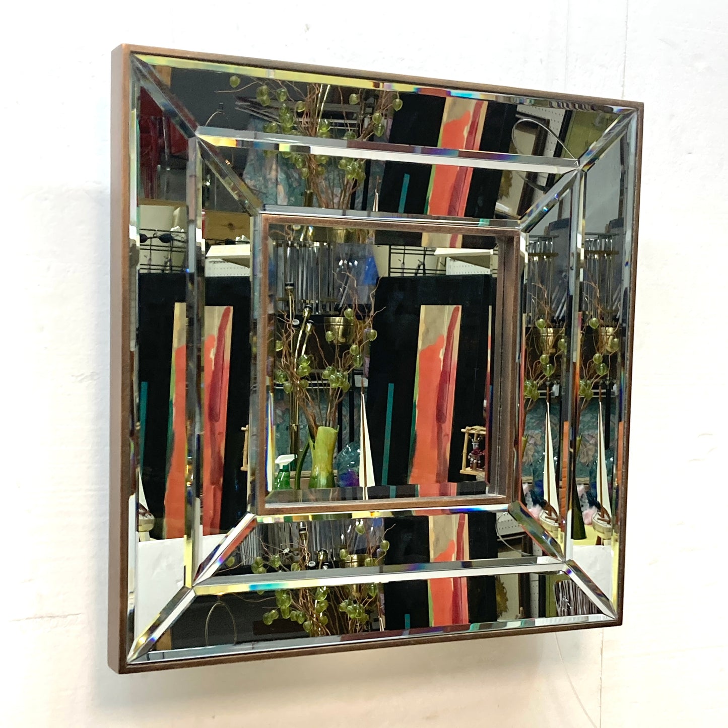 Square Beveled Multi-Layered Wall Mirror