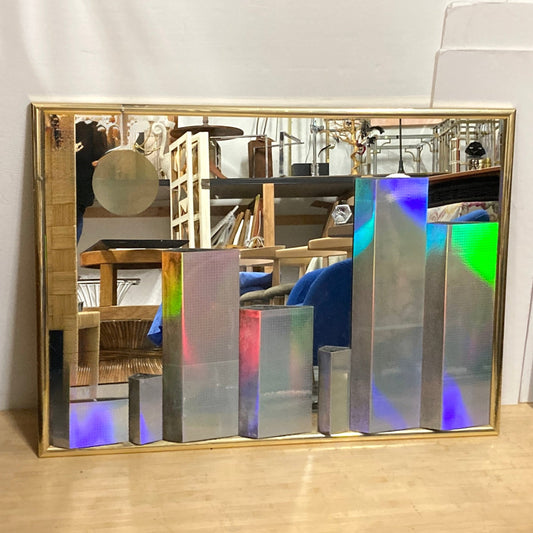 Vintage 1970s Prism Cityscape Mirror