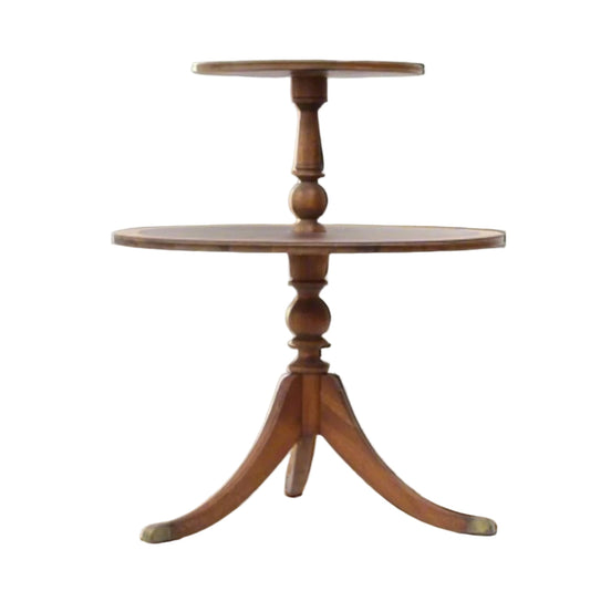 1940s 2-Tier Mahogany Round Side Table