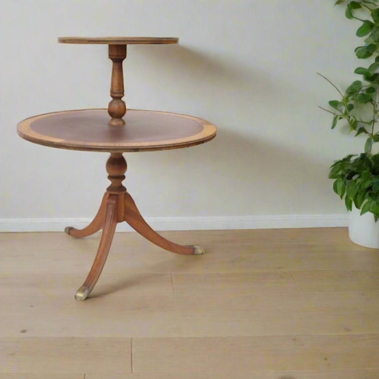 1940s 2-Tier Mahogany Round Side Table