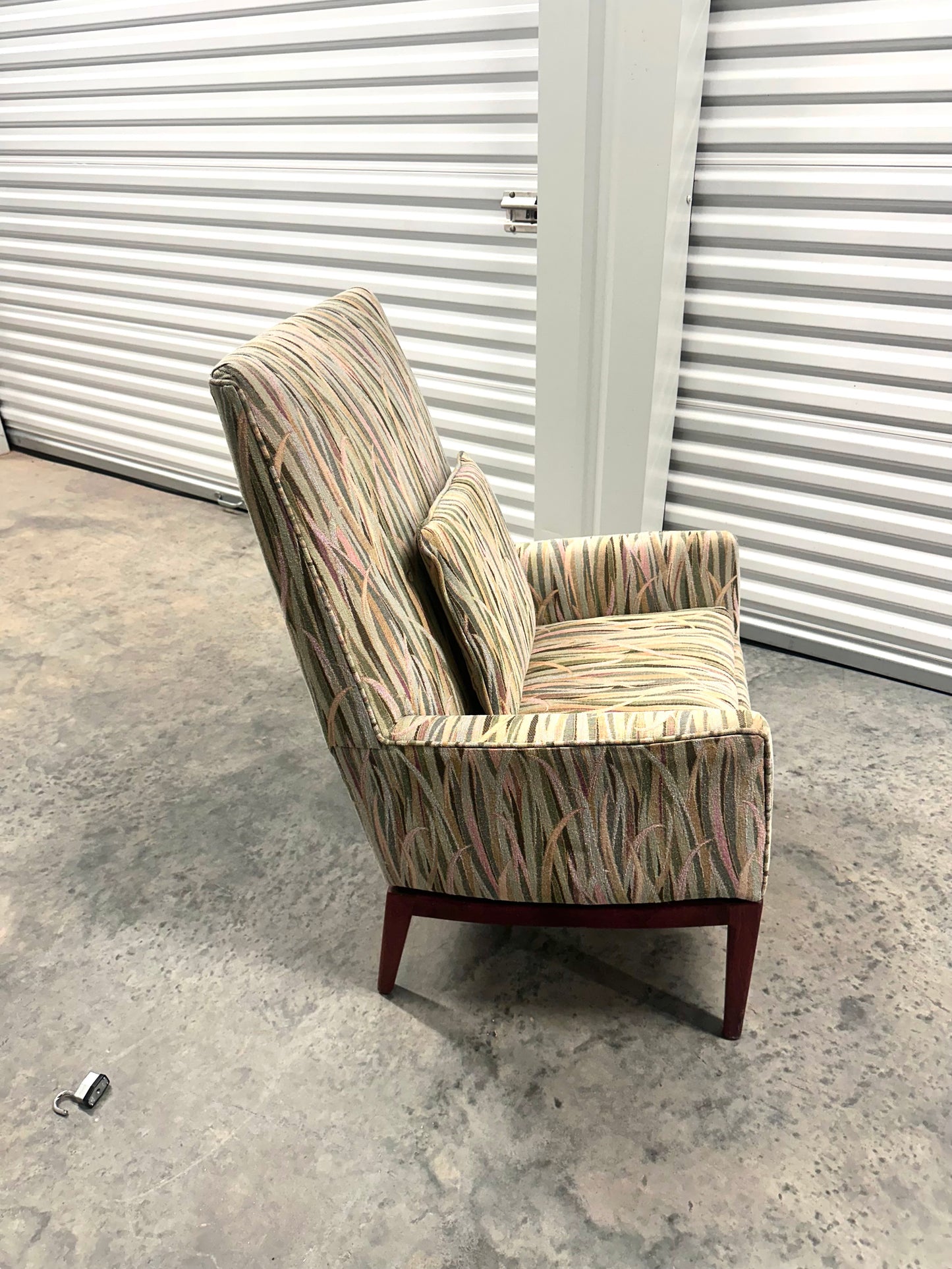 Walnut Armchair with Pastel Fabric