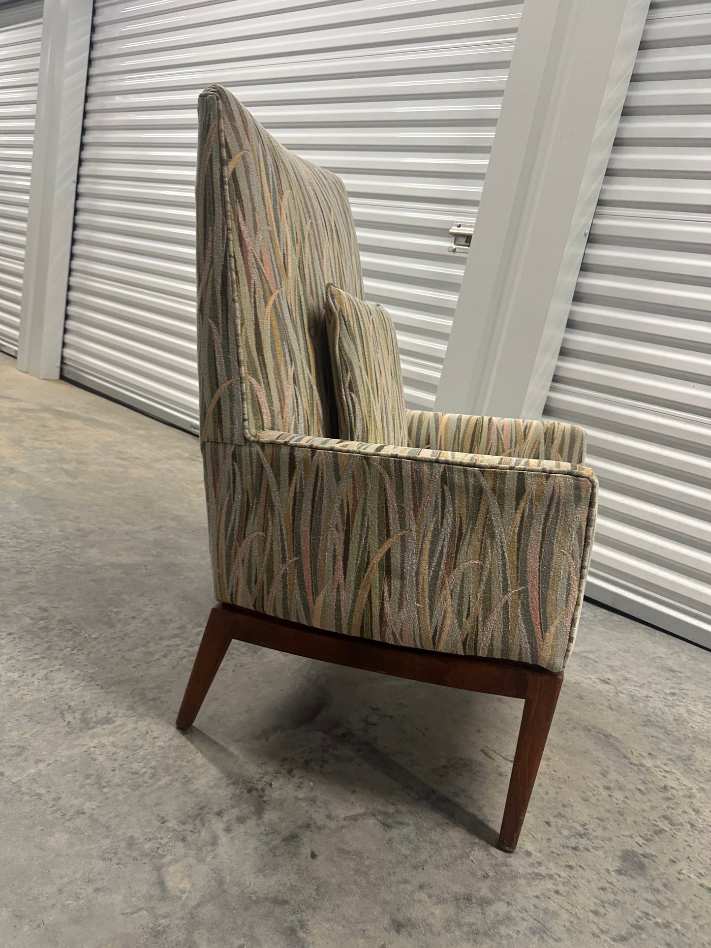 Walnut Armchair with Pastel Fabric