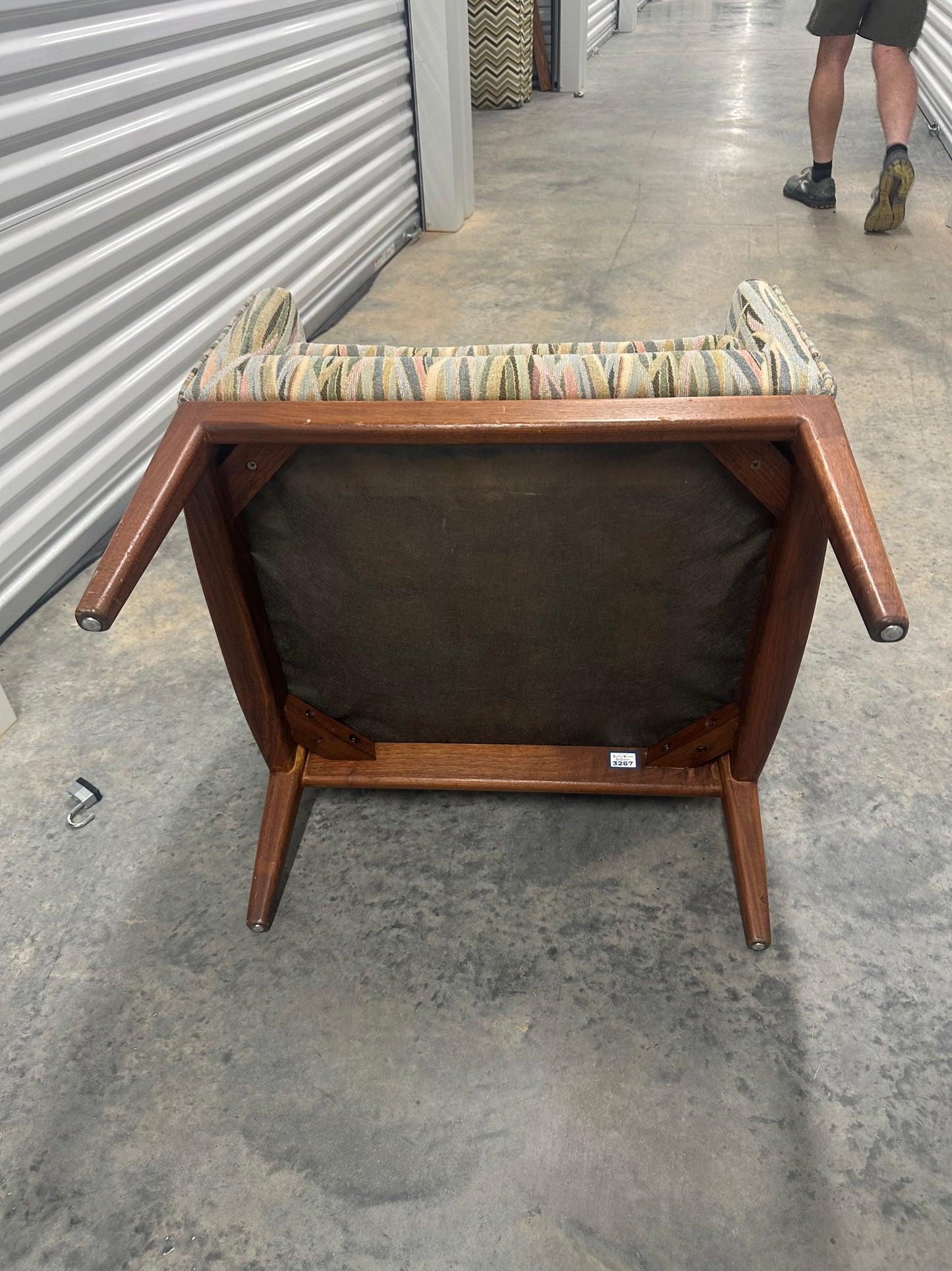 Walnut Armchair with Pastel Fabric