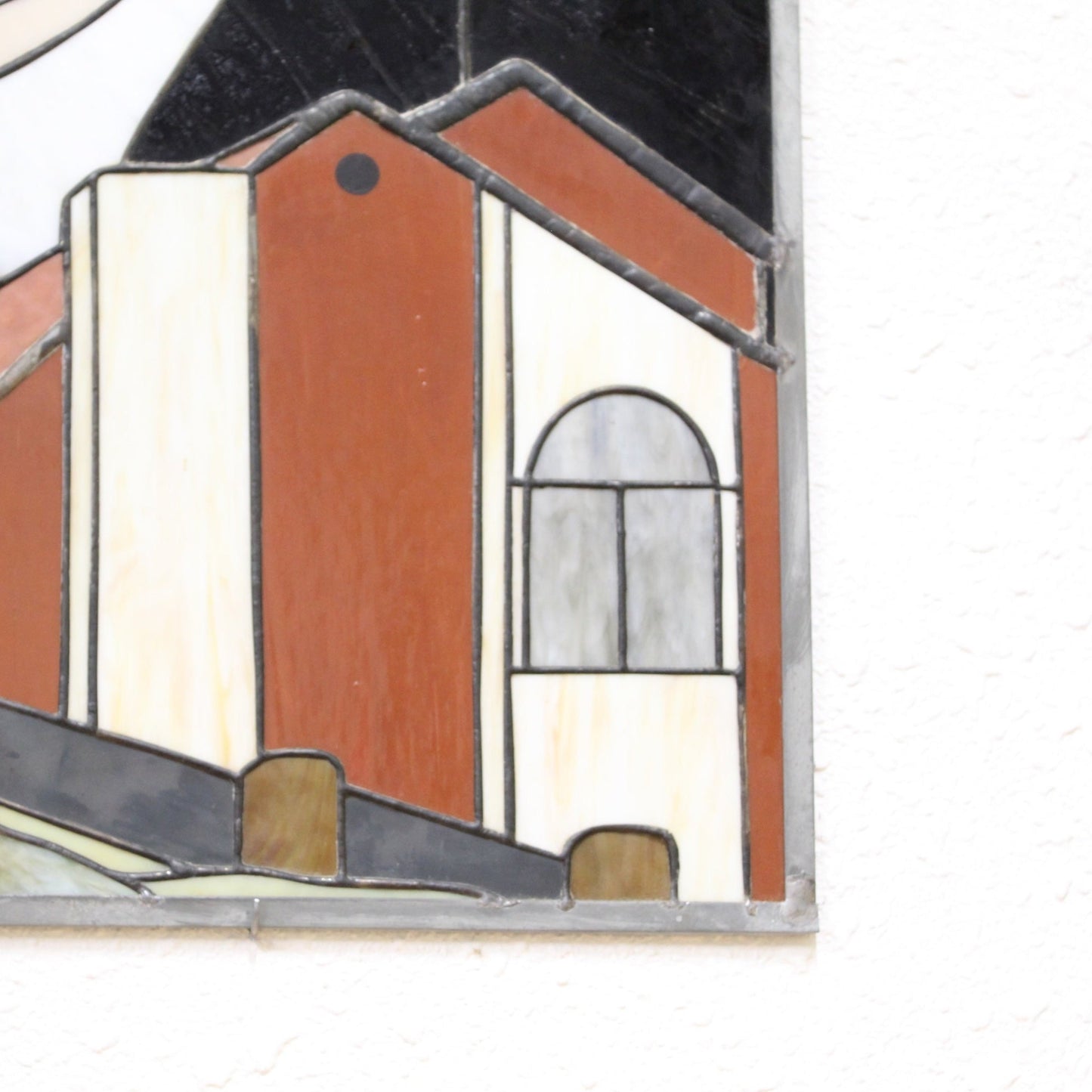 Vintage Handcrafted Stained Glass Portrait Panel