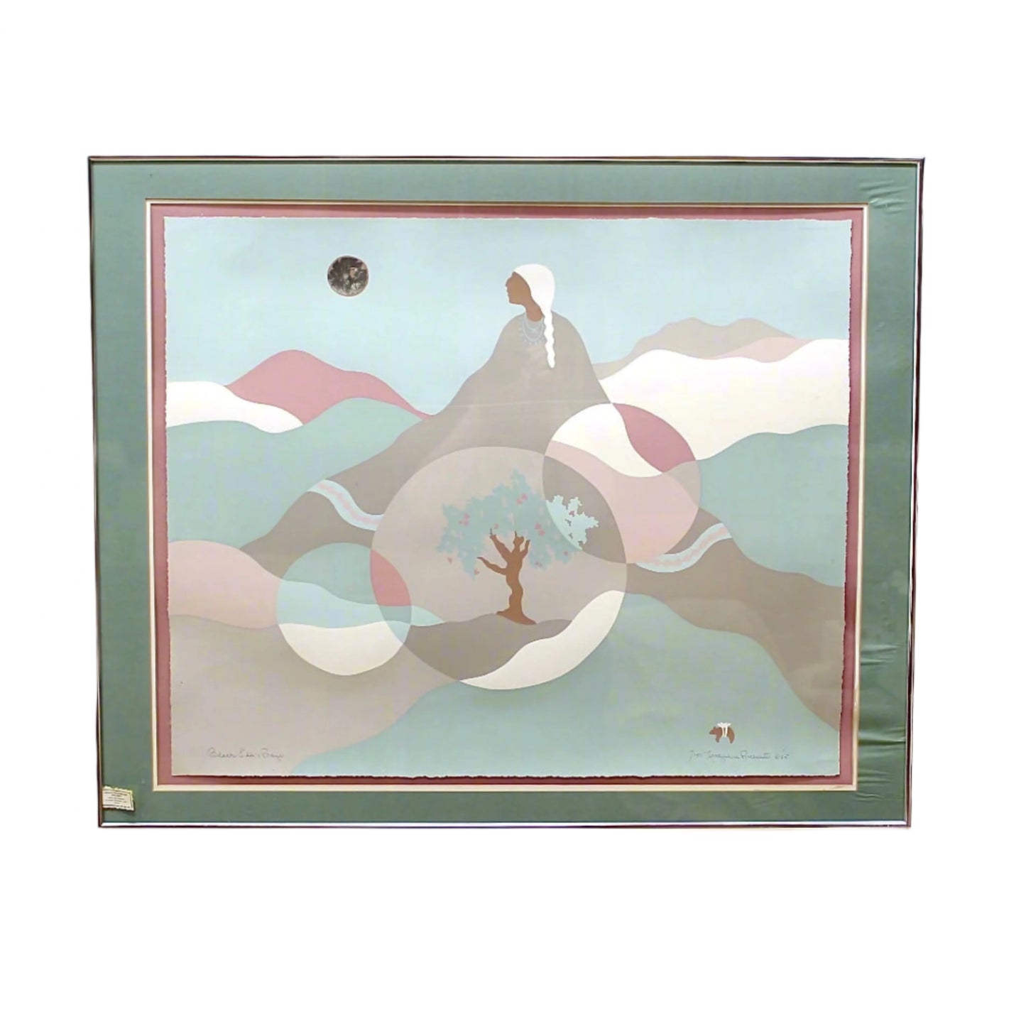 Vintage Artist signed Print "Black Elk's Prayer" | Jacqueline Rochester