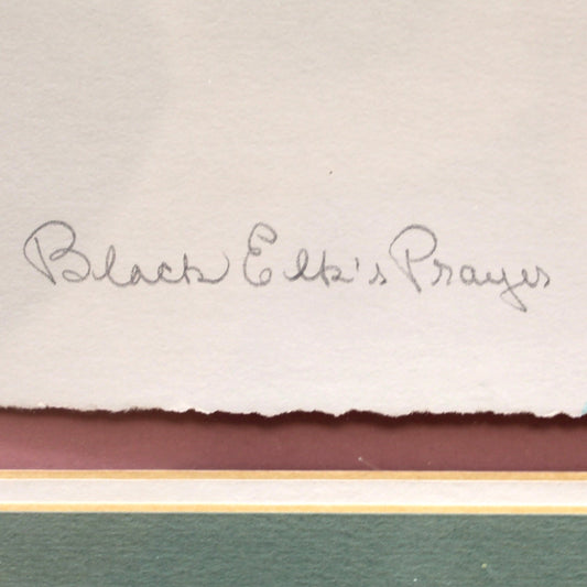 Vintage Artist Signed Print "Black Elk's Prayer" | Jacqueline Rochester