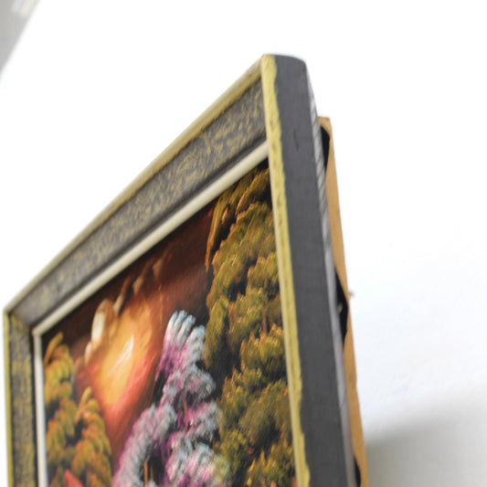 Vintage 1960s Black Vetvet Landscape