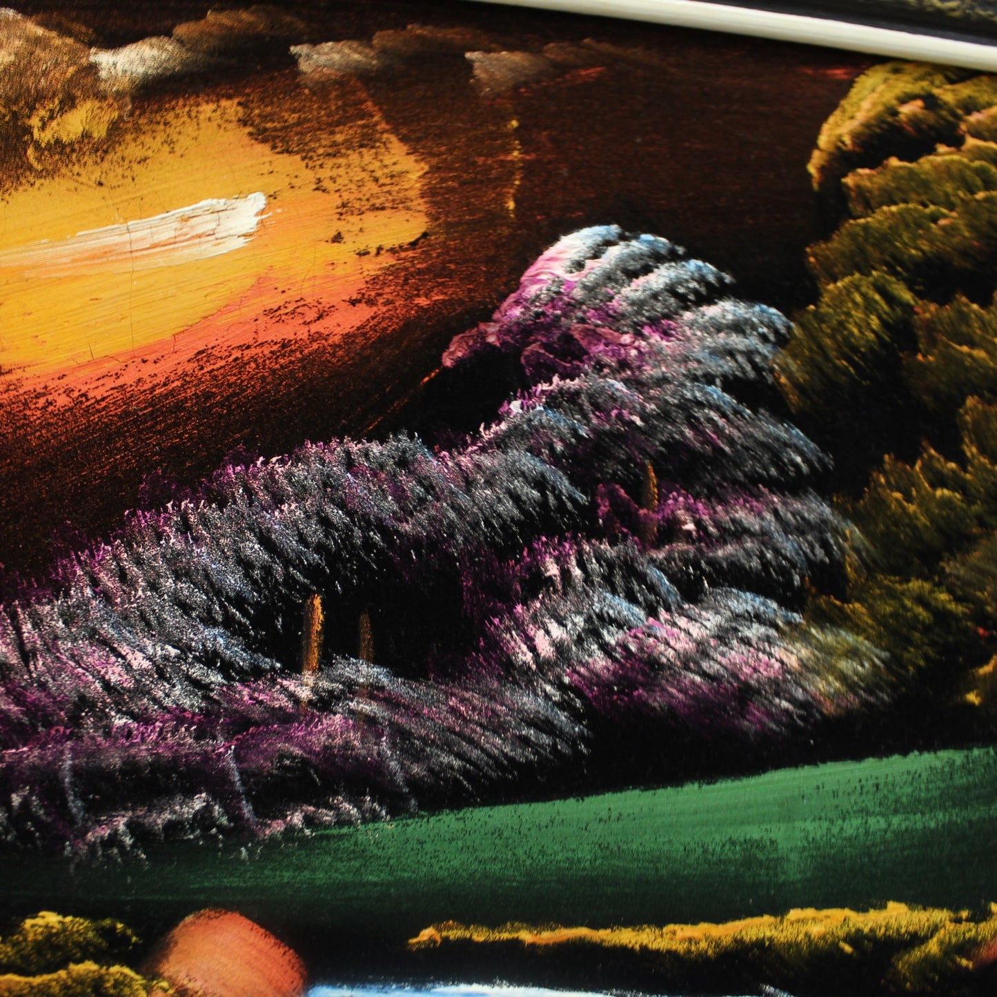 Vintage 1960s Black Vetvet Landscape