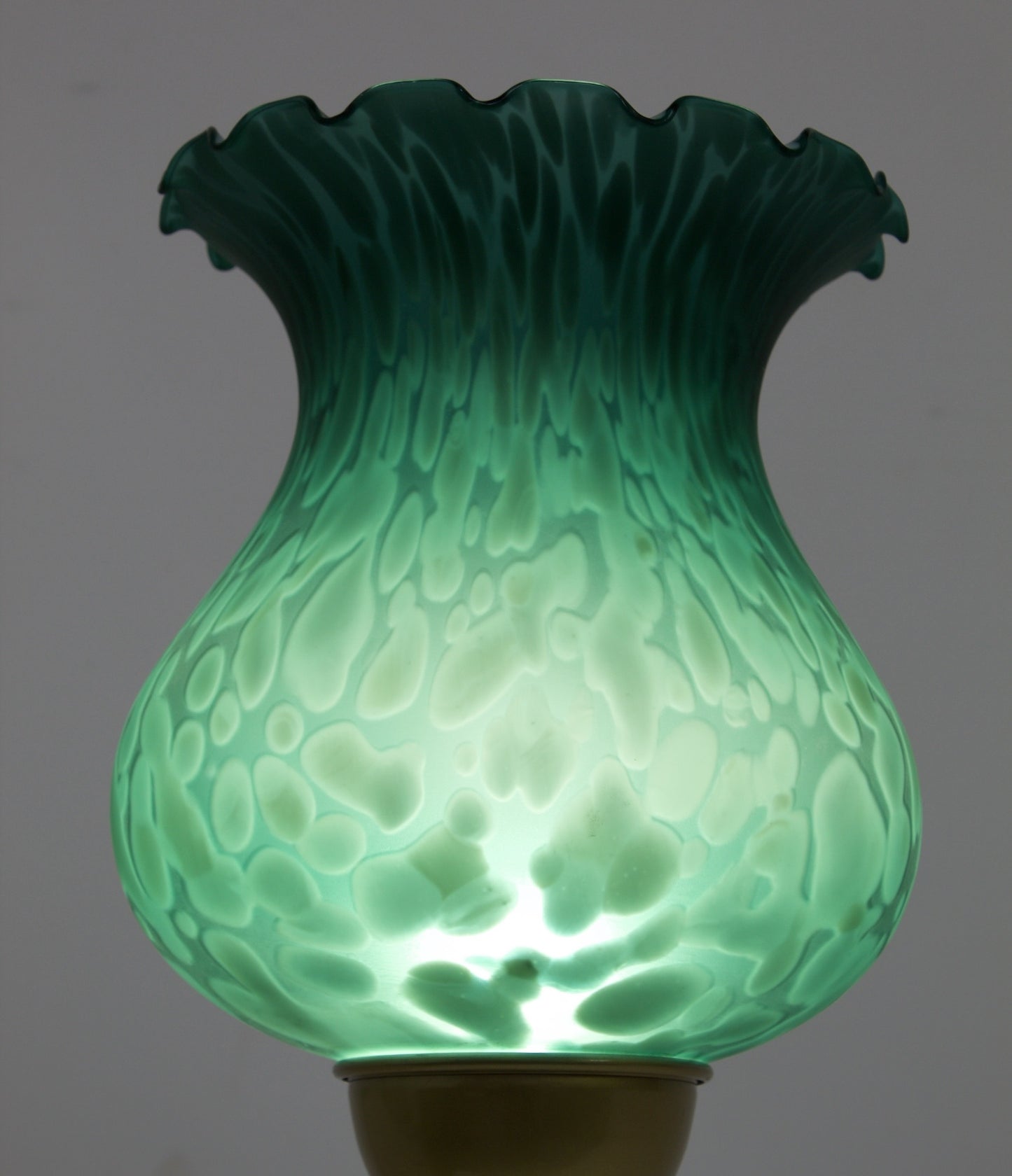 Blown Green Glass Lamp Shade