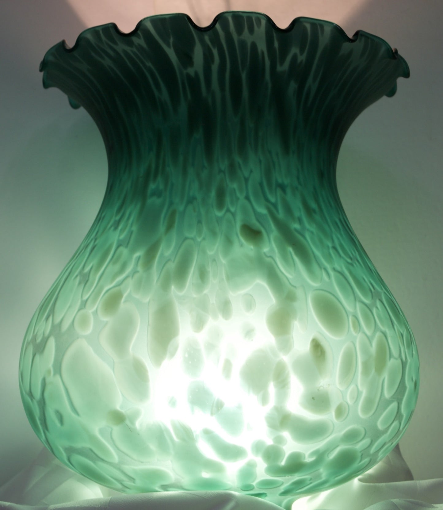 Blown Green Glass Lamp Shade