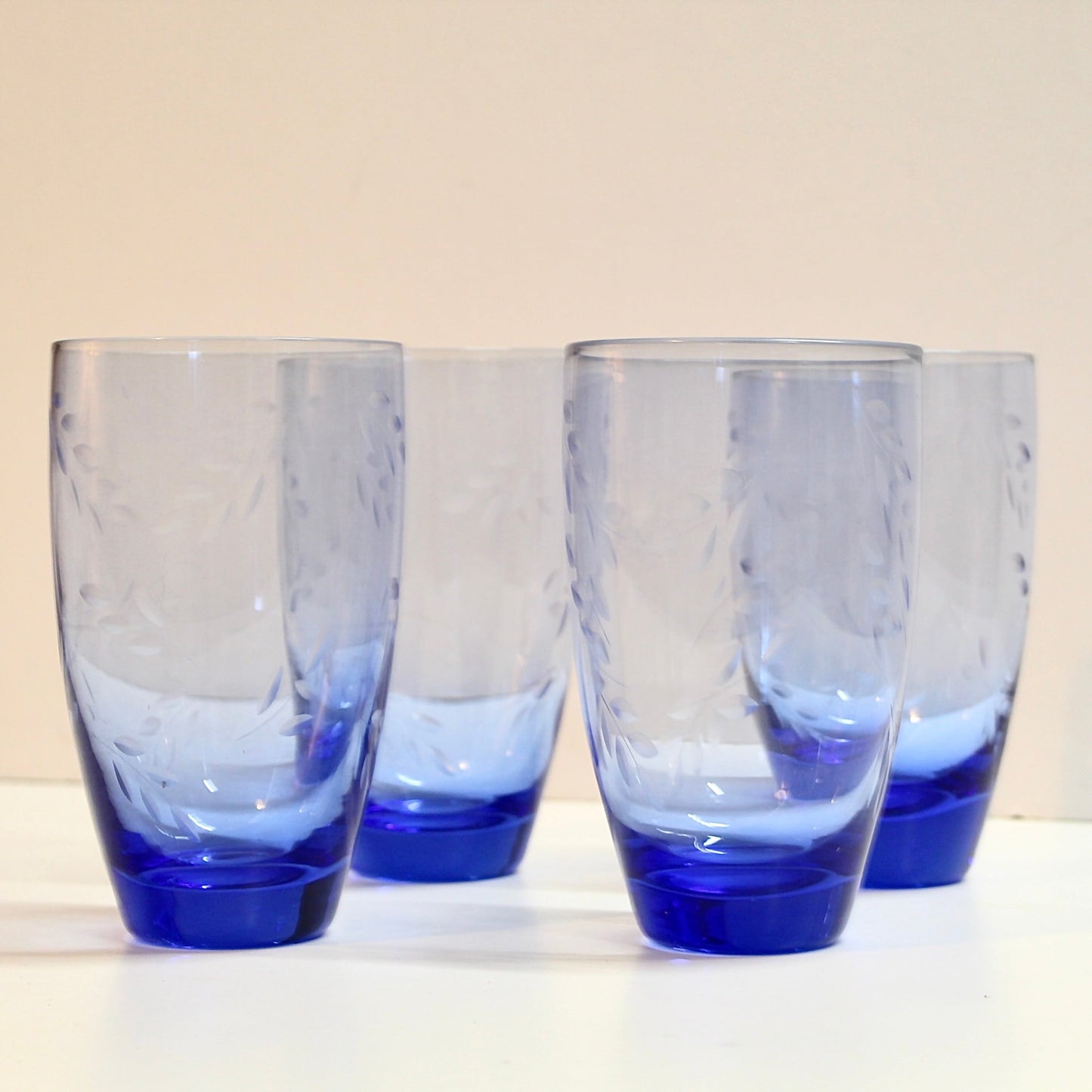 Cobalt Blue Glass Drinking Glasses