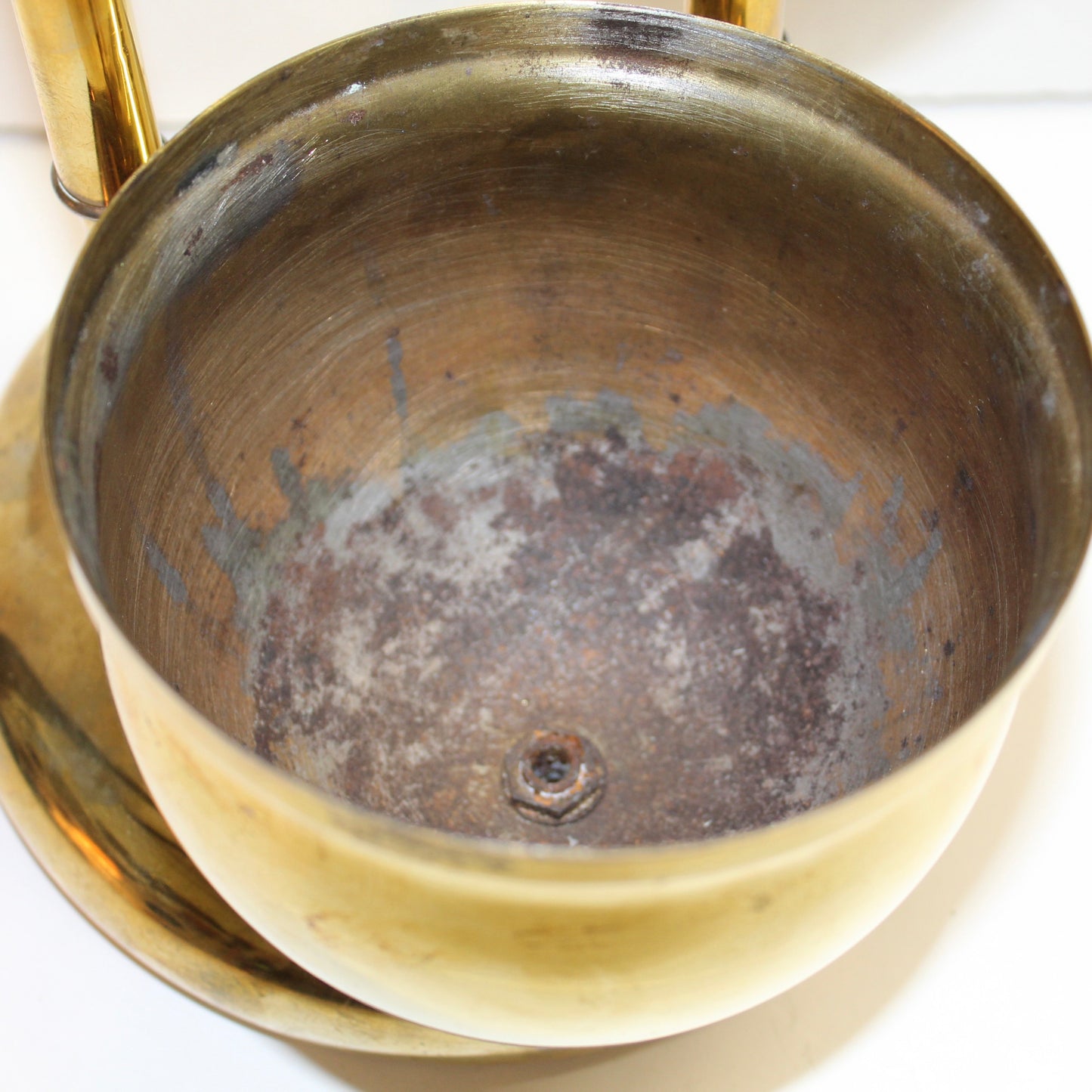 Brass Planter Double Globe Lamp