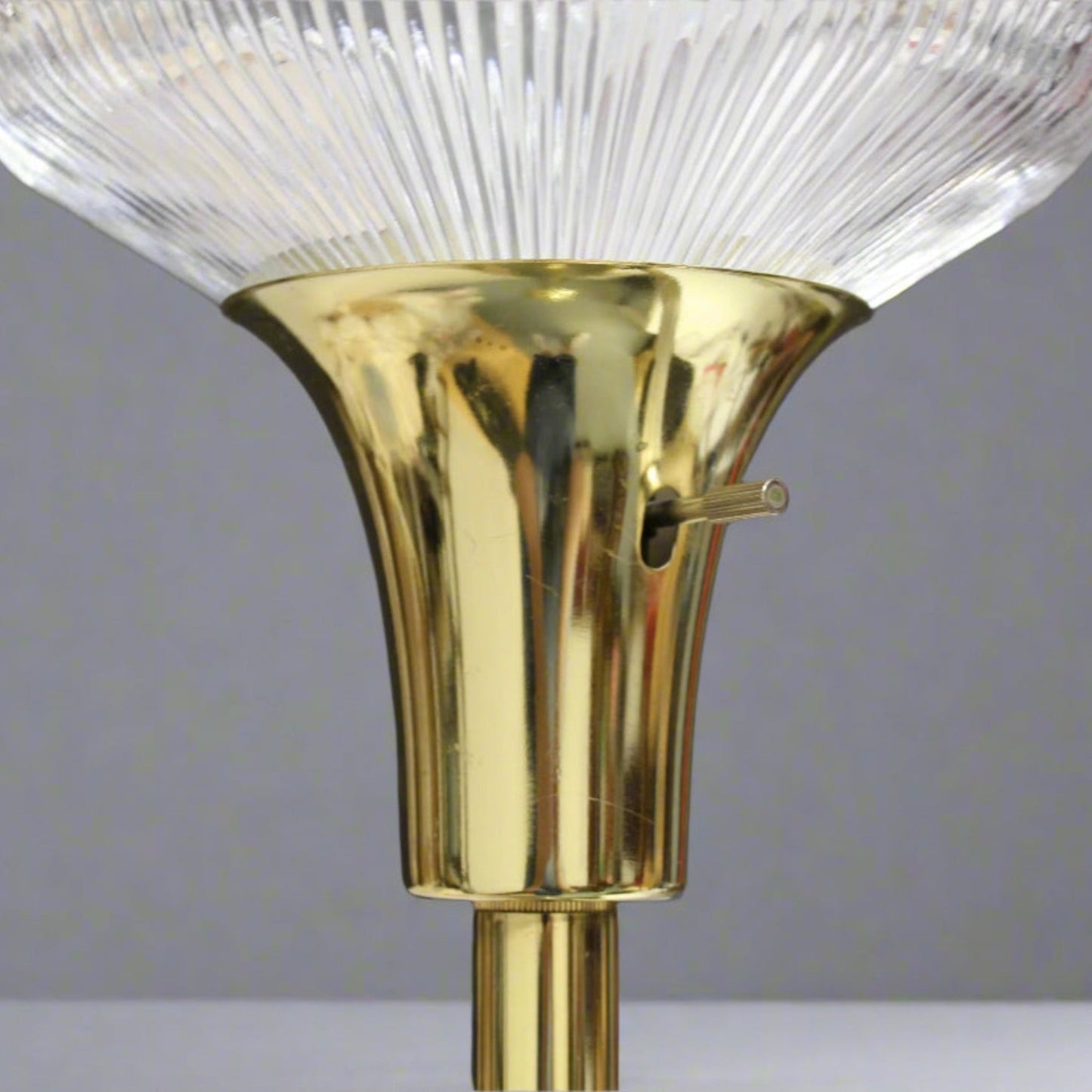Vintage Brass Floor Lamp w/ Starburst Shade