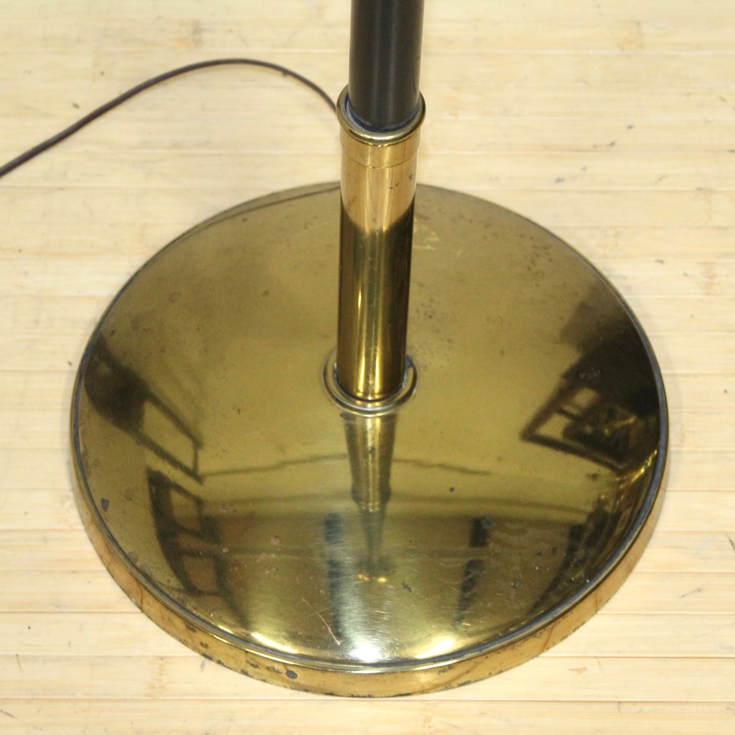 1960s Brass Greek Key Torchiere Floor Lamp | Tommi Parzinger Style