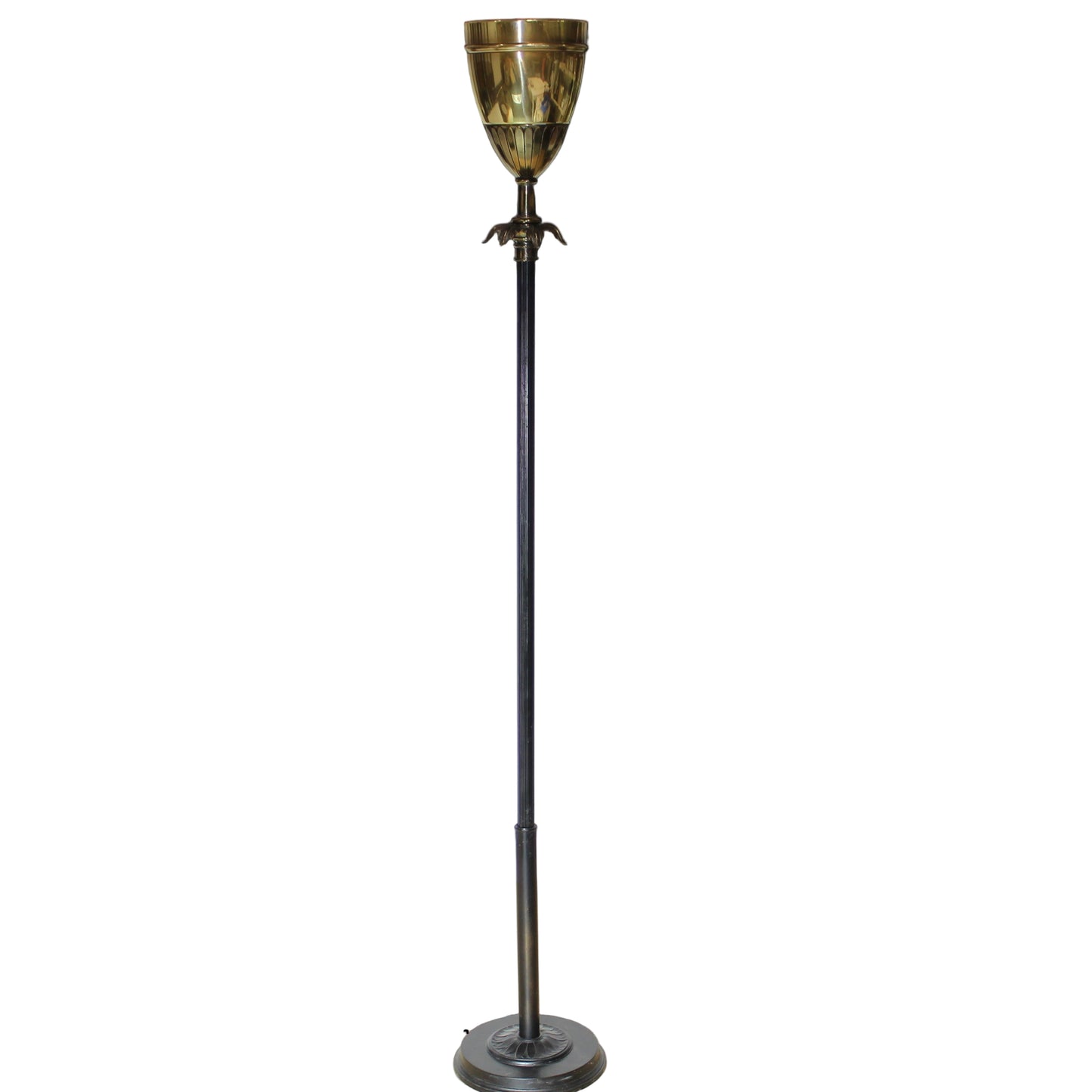 Vintage Brass Torchiere Floor Lamp