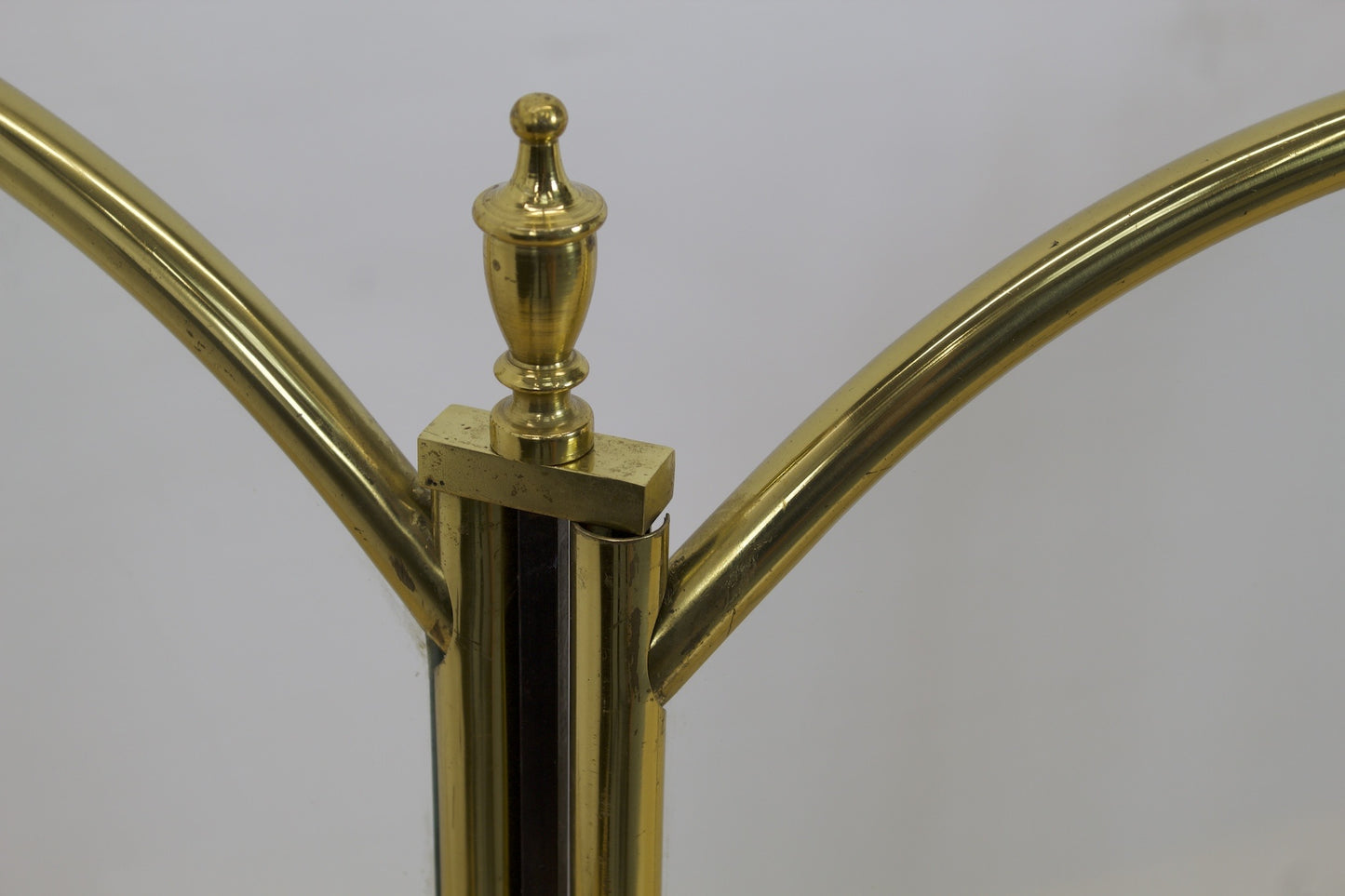 4- Panel Brass and Glass Fireplace Screen