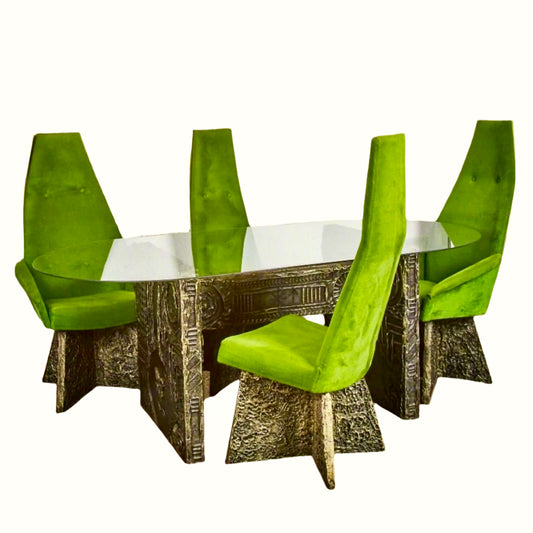 Brutalist Dining Set | Adrian Pearsall 1970