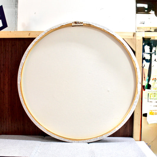 Vintage Painting on Canvas Signed C Lee | Round Frame