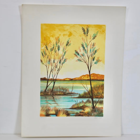 Surreal Marsh Landscape Lithograph by Vitali Orfeo