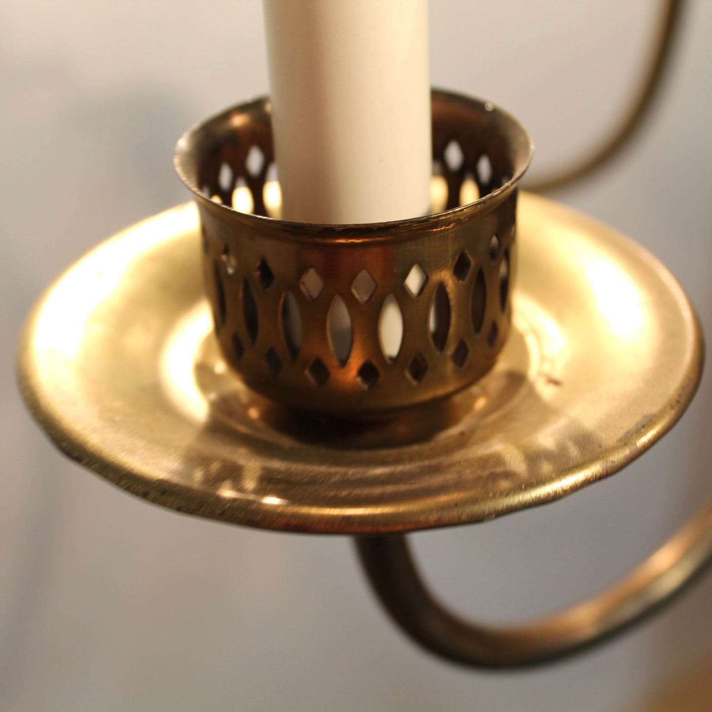 Colonial Style 6 Light Brass Chandelier