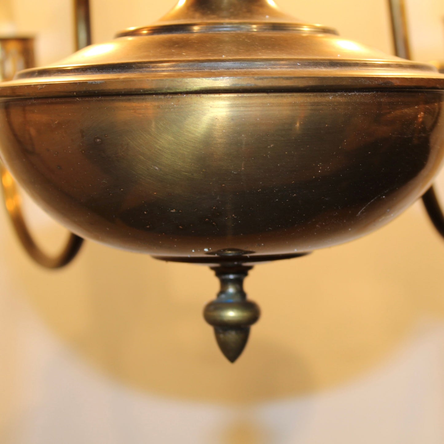 Colonial Style 6 Light Brass Chandelier