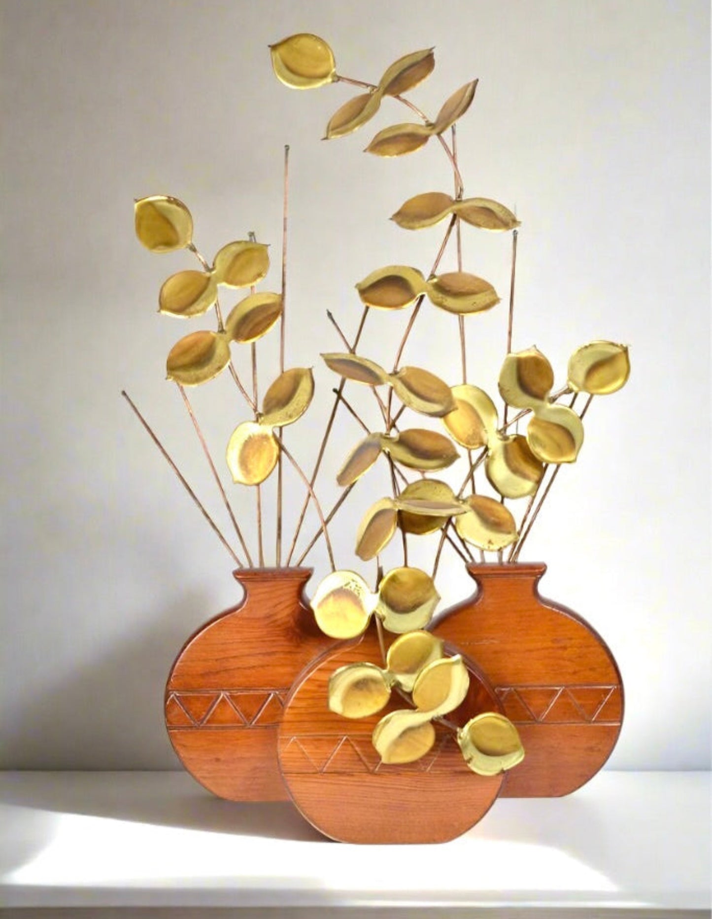 Tabletop sculpture | Teak and Brass