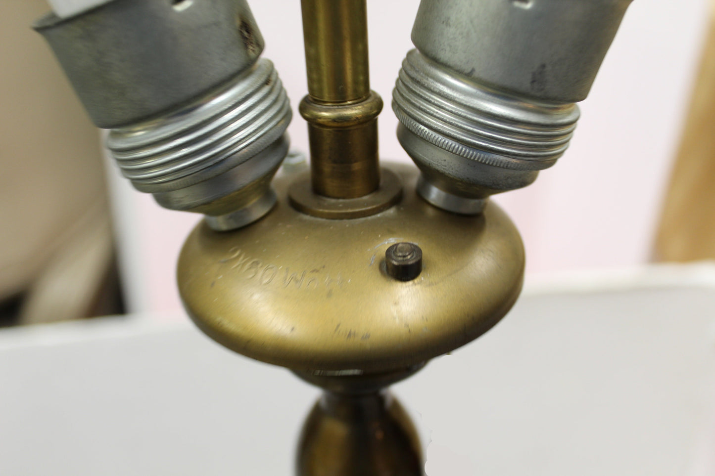1960s Ornate Brass Spindle Body Floor Lamp