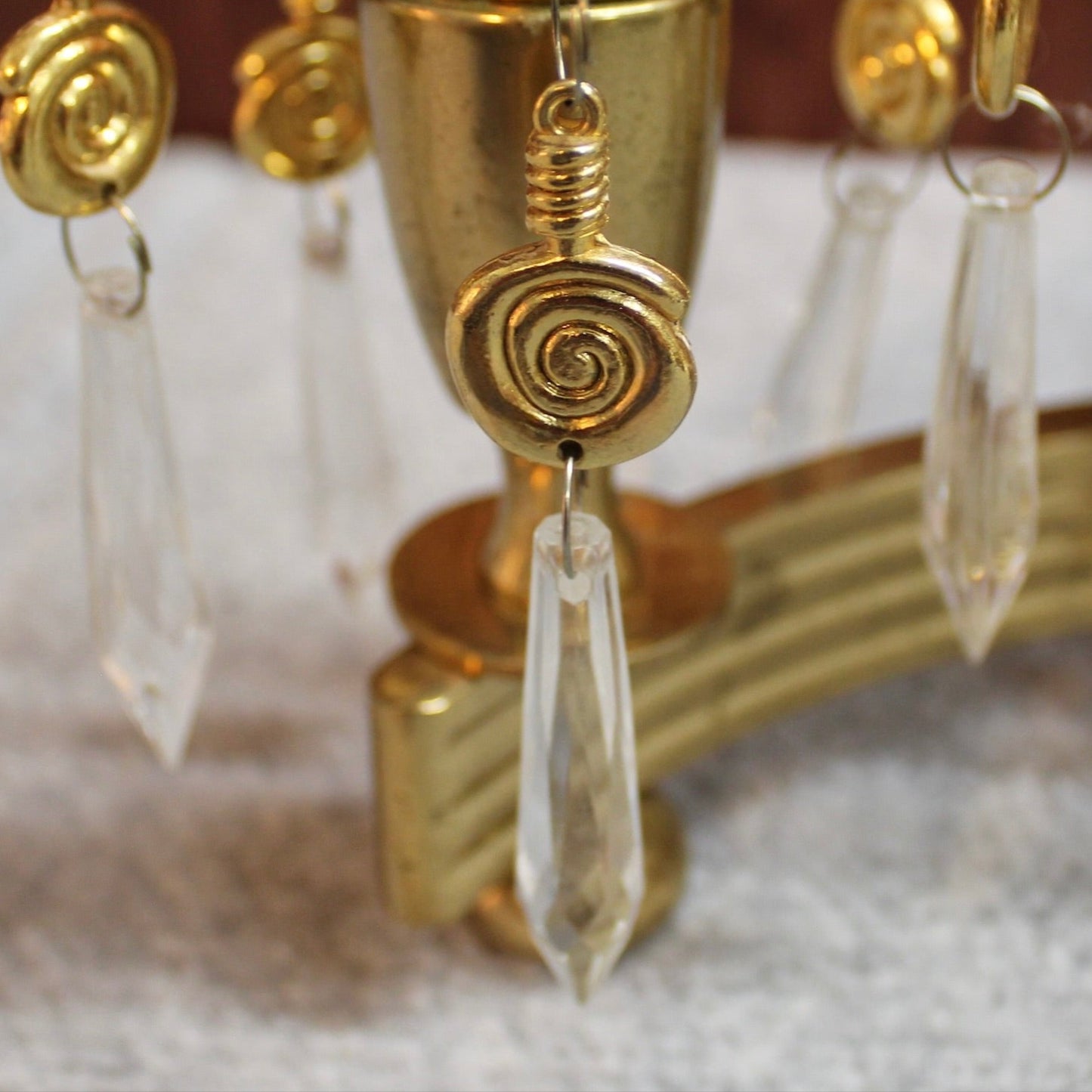 Golden Spiral & Crystal Bangle Bobeches | 3 Pc set