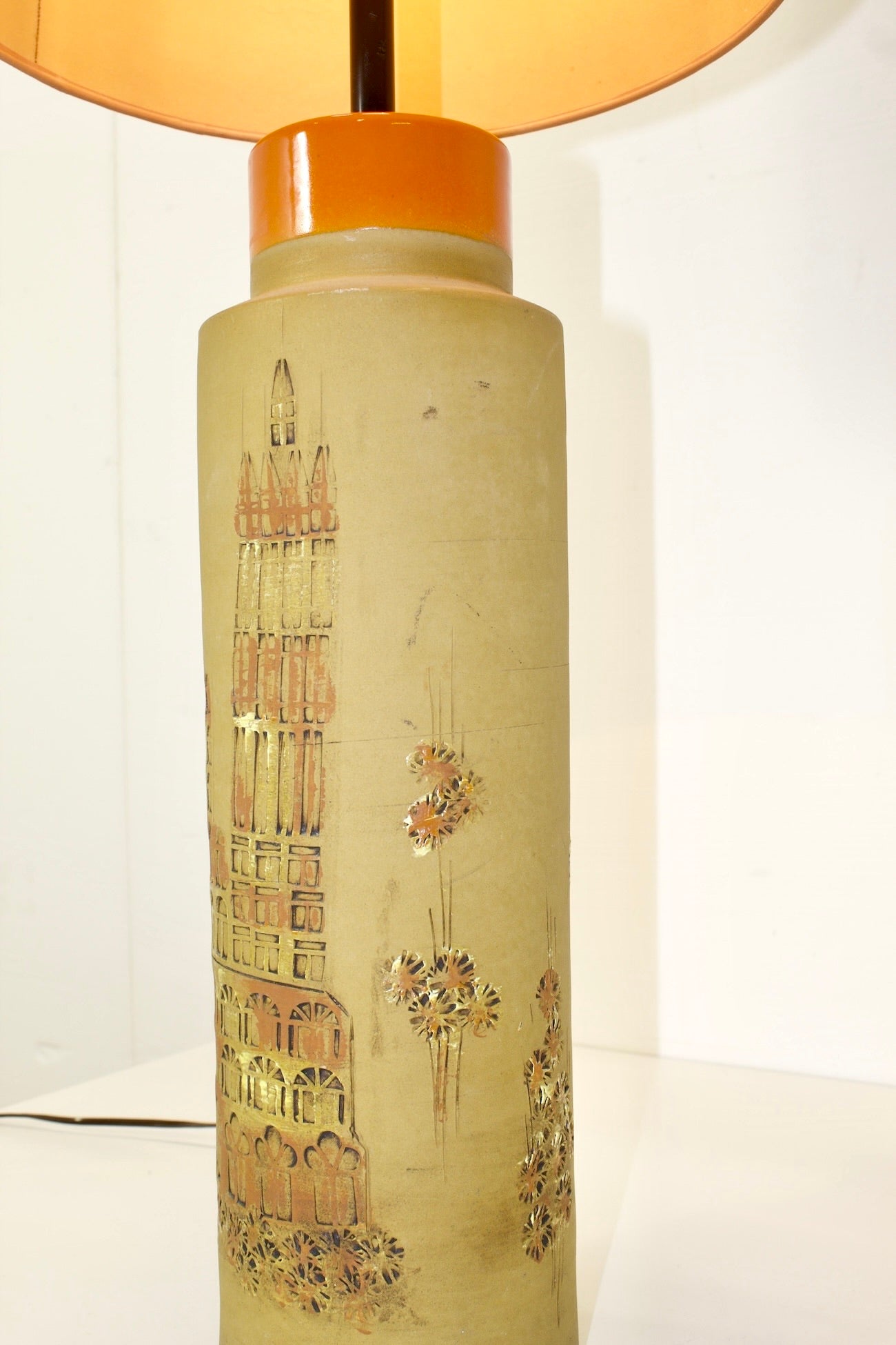 Handcrafted Inlaid Ceramic Table Lamp