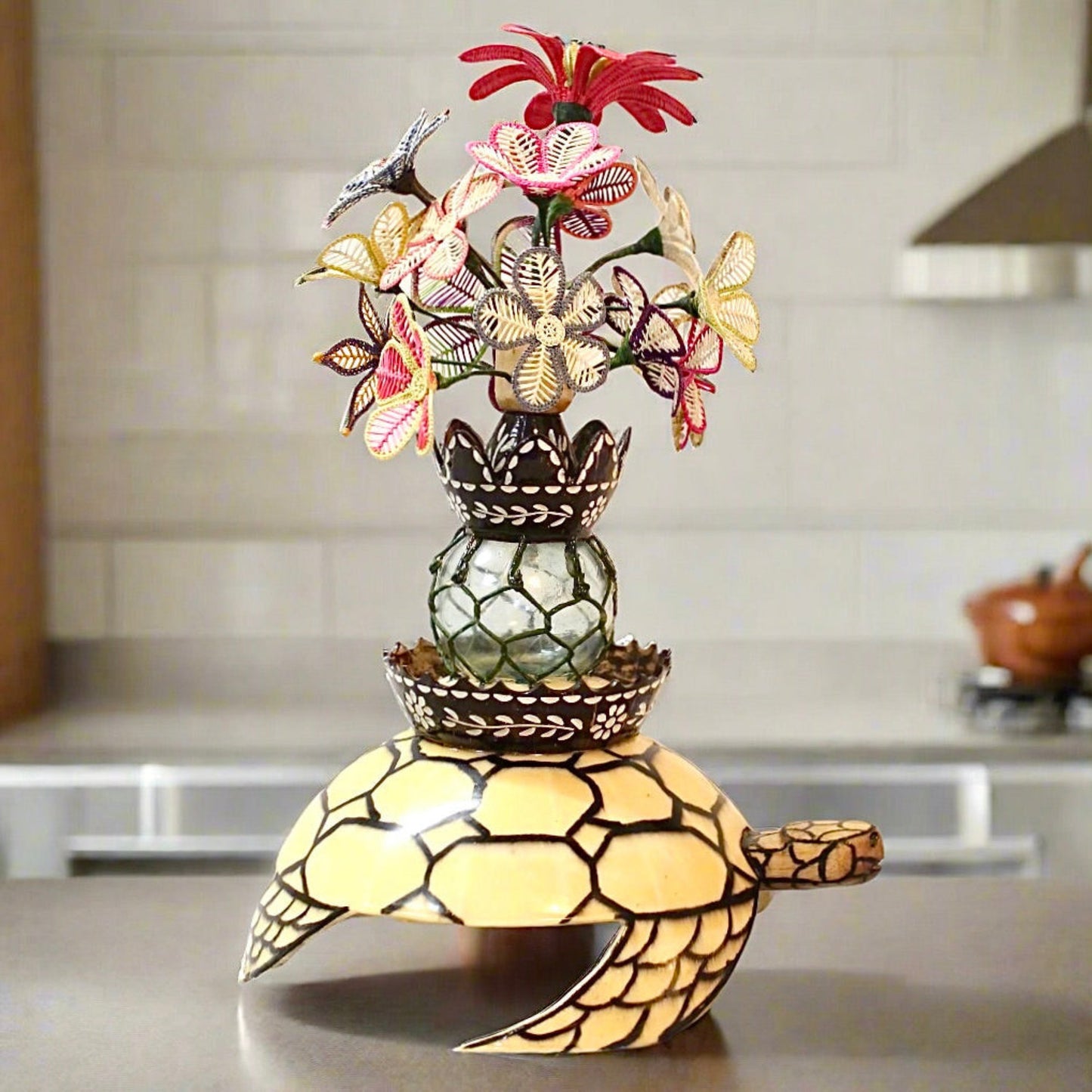 Vintage Handmade Turtle Sculpture