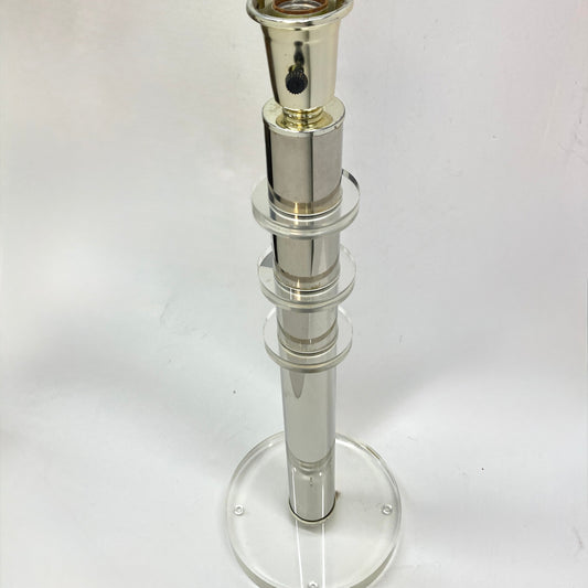 Vintage Karl Springer Style Table Lamps with Lucite Rings