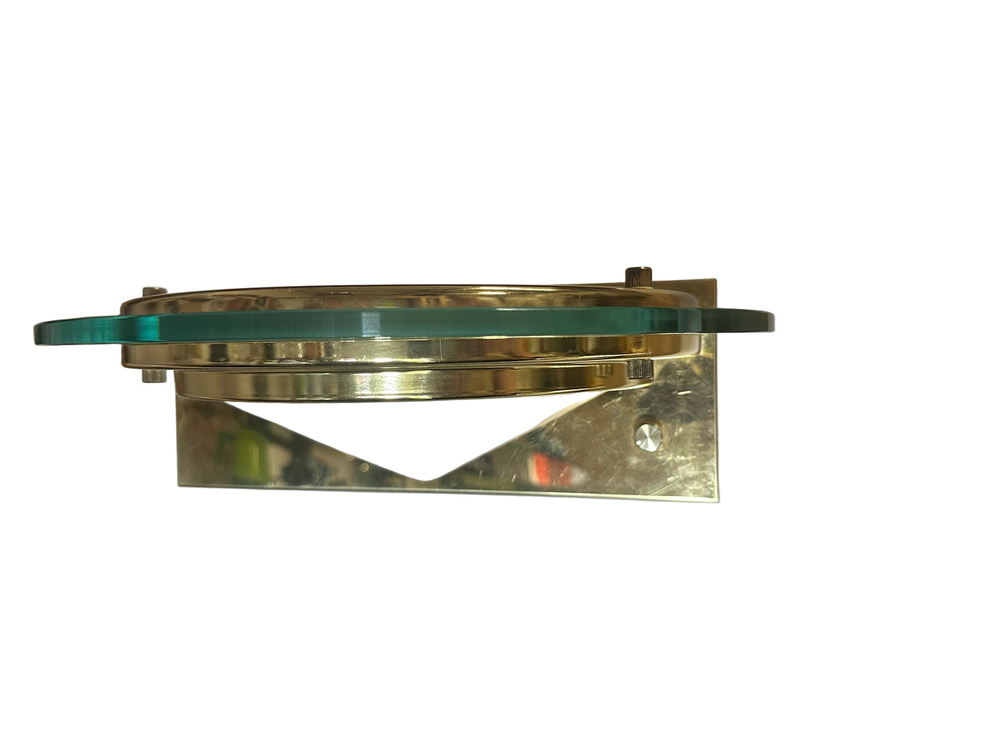 Lightolier Brass & Glass Postmodern Halogen Wall Sconce