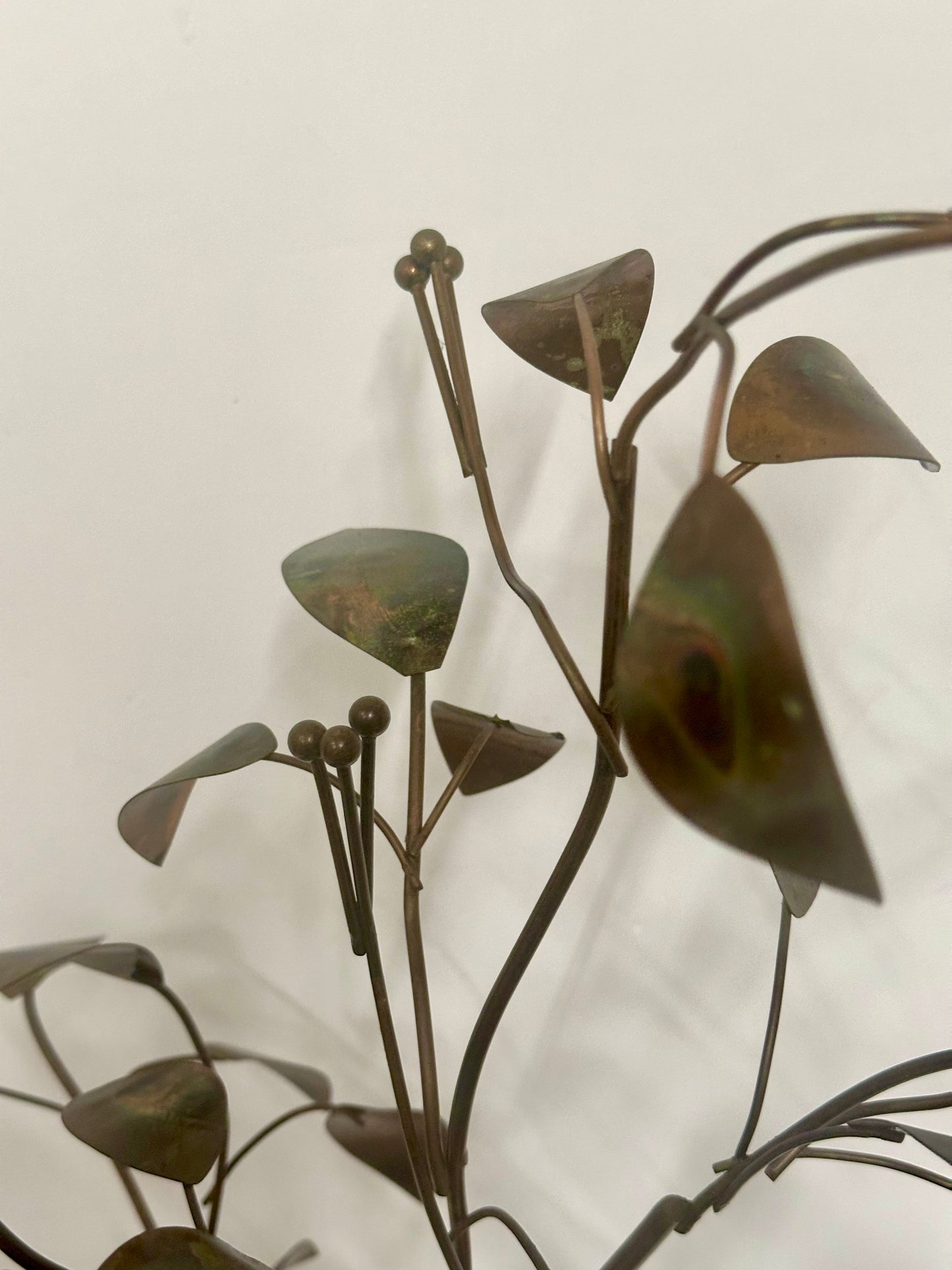 1979 Curtis Jere Bird's Nest in Copper Tree Tabletop Sculpture