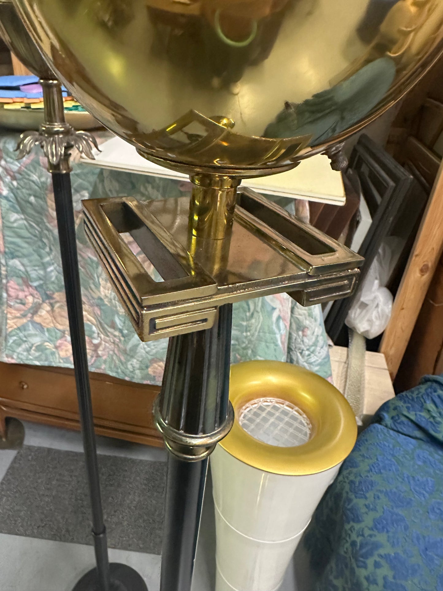 Brass Chalice Torchiere Floor Lamp | Tommi Parzinger Style