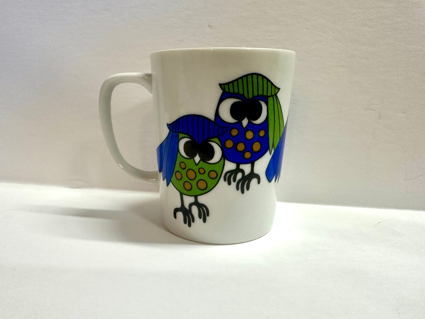 Set of 5 Fitz & Floyd Vintage Owls Coffee Cups