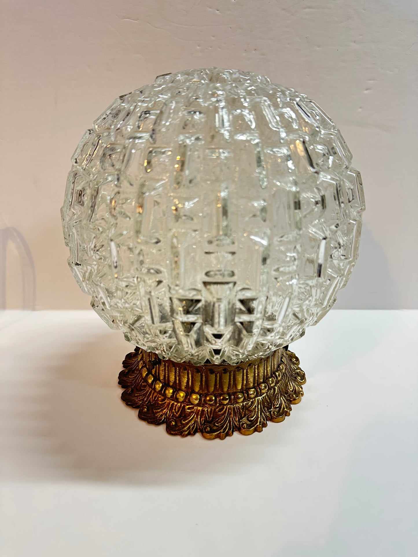 Vintage Diamond Cut Globe Ceiling Light