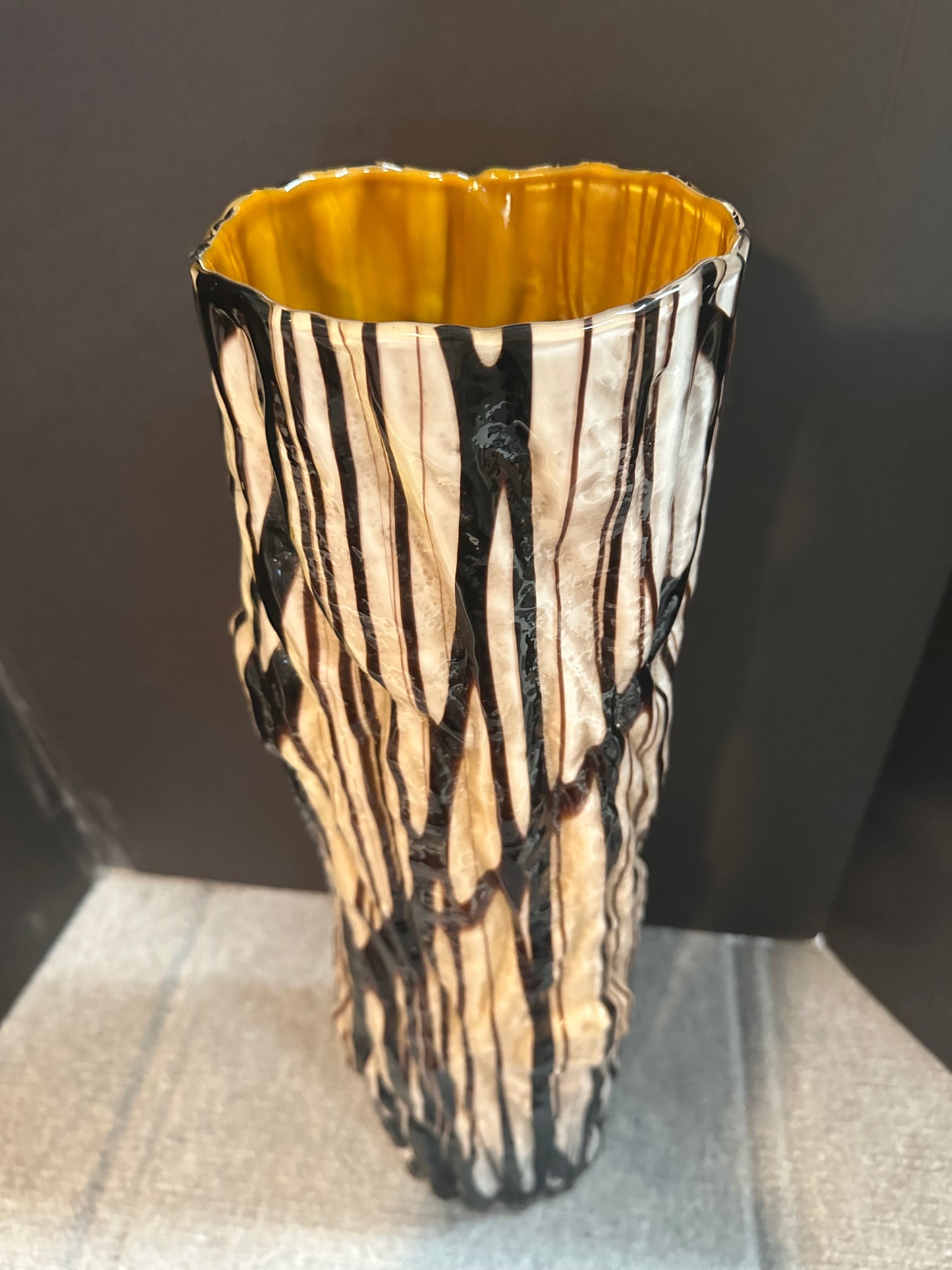 Large 'Faux Bois' Glass Vase | Tree Trunk