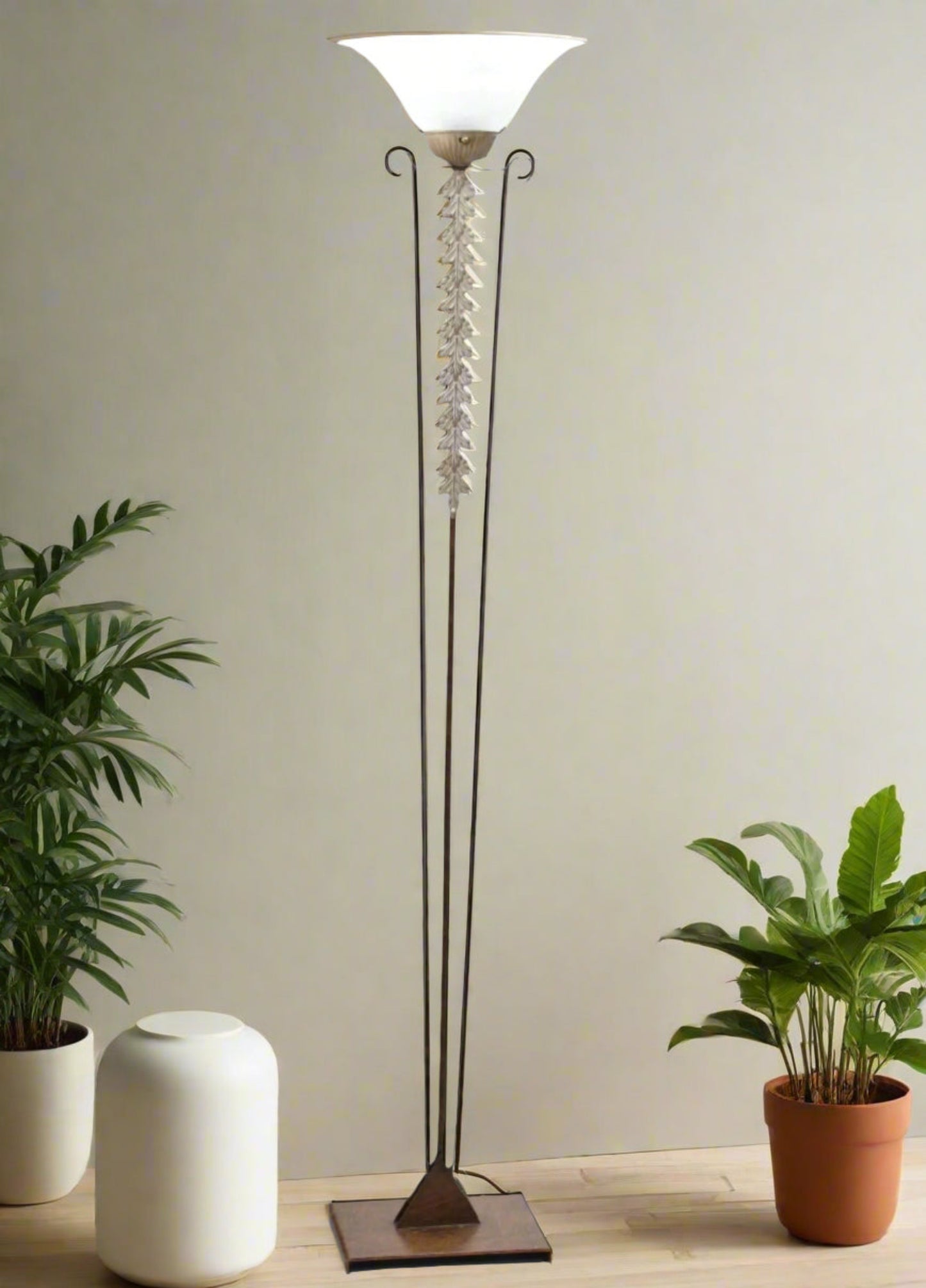 Laurel Leaf Torchiere Uplight Floor Lamp