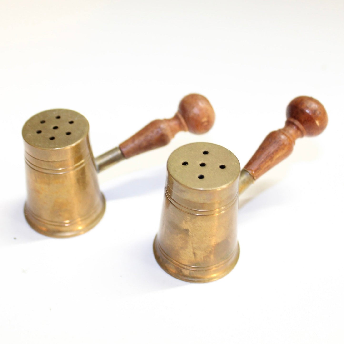 Vintage Brass Barrels Salt & Pepper Shakers
