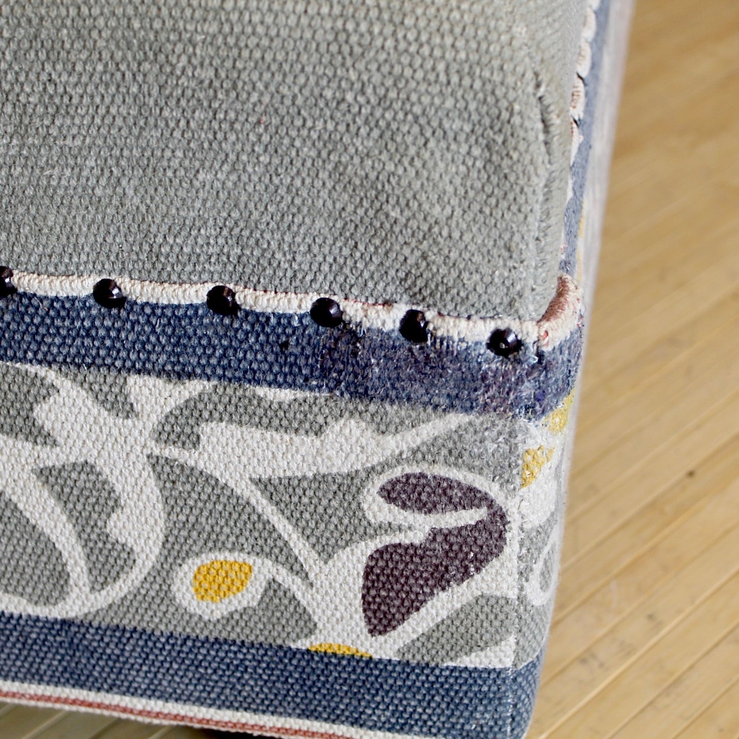 Modern Mandala Floral Fabric Ottoman