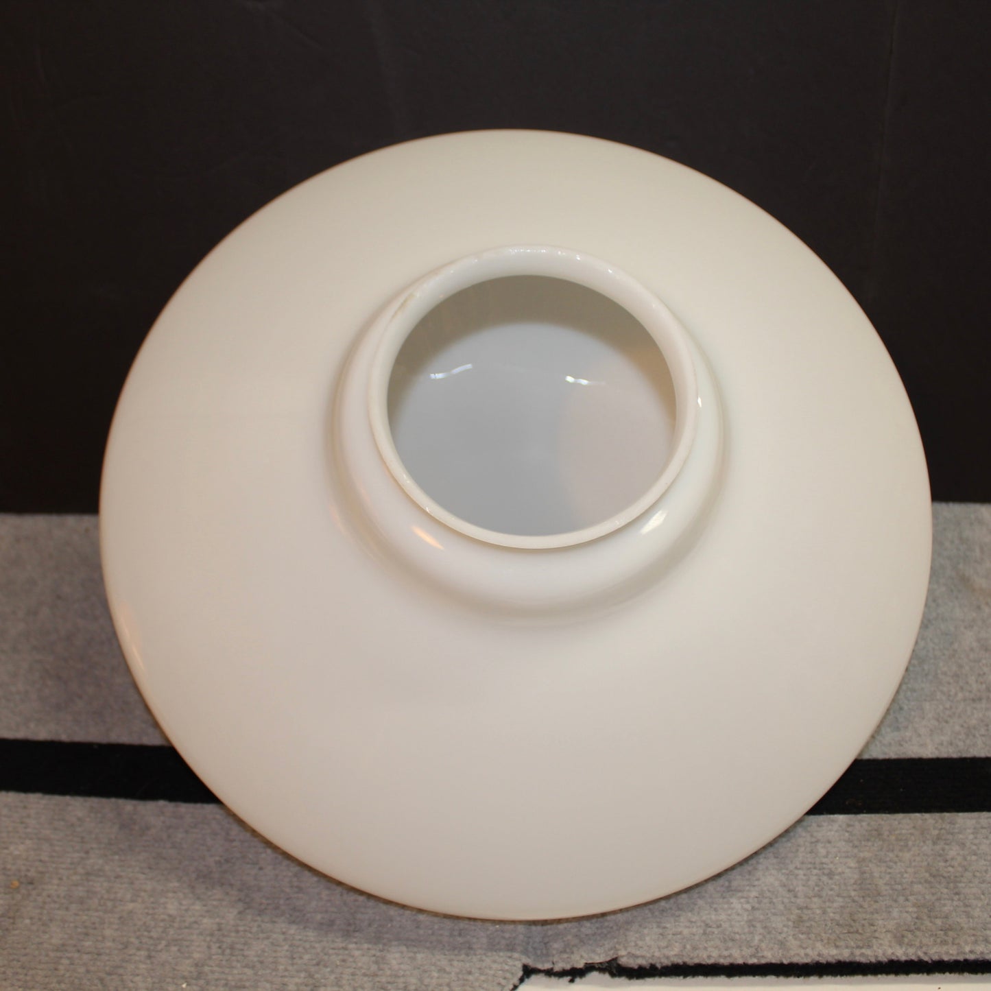 Milk Glass Art Deco Schoolhouse Pendant Light