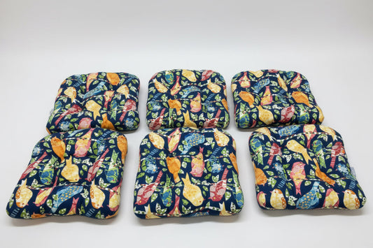 Multicolored Bird Seat Cushions | PillowPerfect® Set of 6