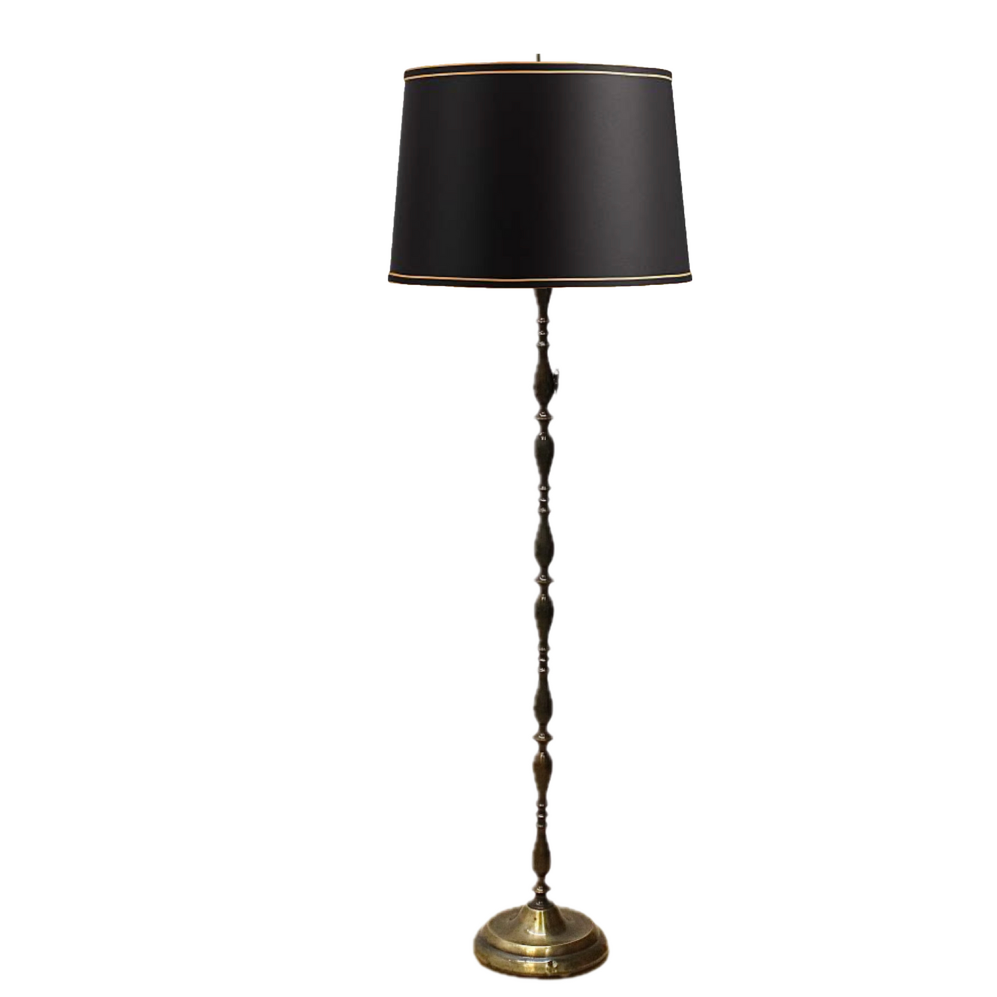 1960s Ornate Brass Spindle Body Floor Lamp