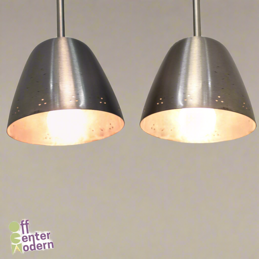 Pair of PRESCOLITE Perforated Bullet Light Aluminum Pendant Lights