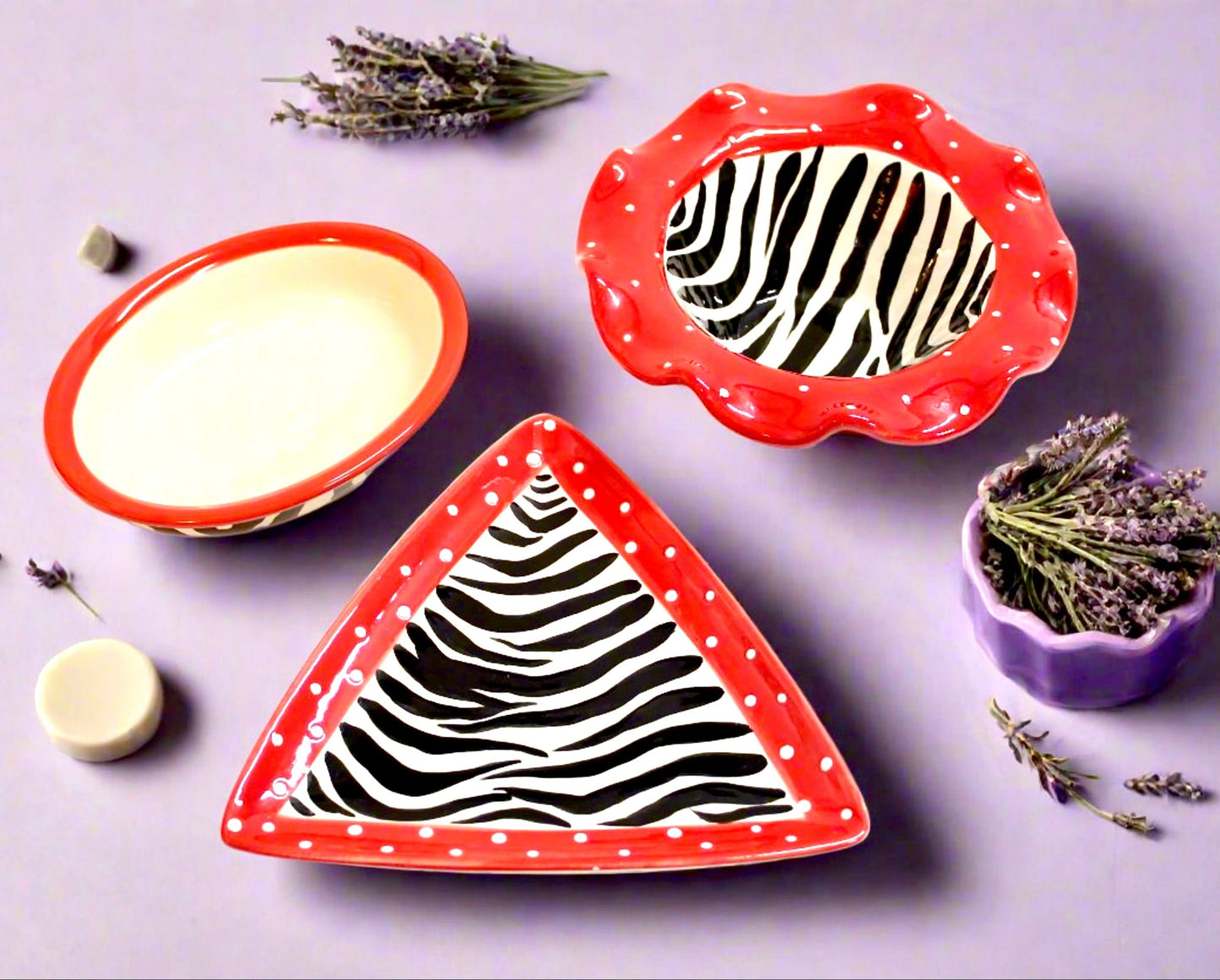 1960s Vintage Cali USA Zebra Trinket Bowl