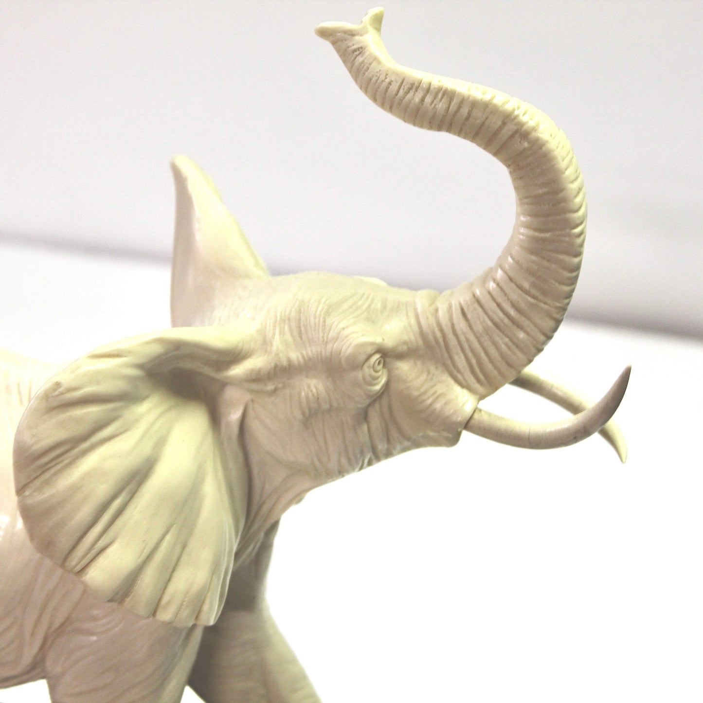 Vintage Resin Alabaster Elephant Sculpture by Santini