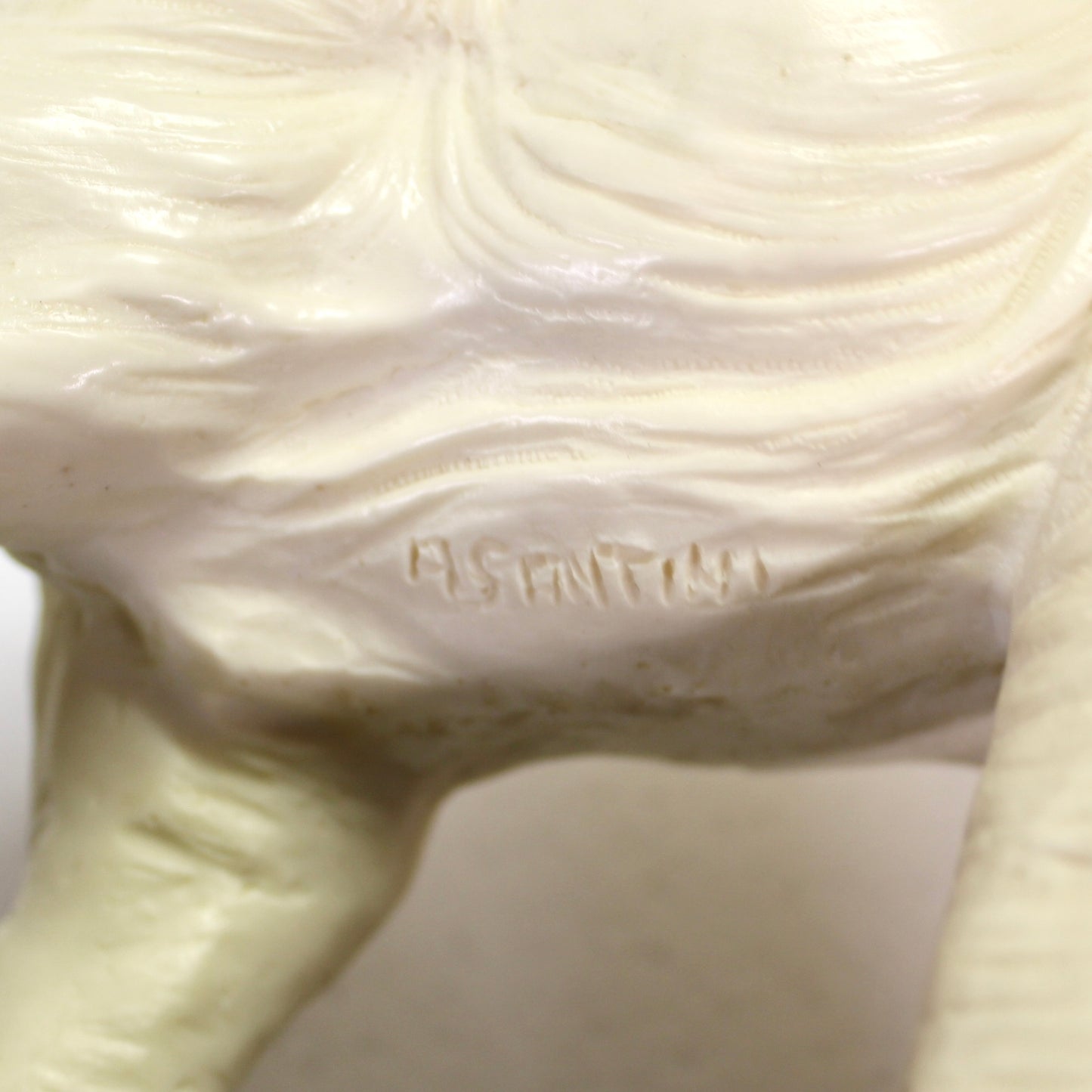 Vintage Resin Alabaster Elephant Sculpture by Santini