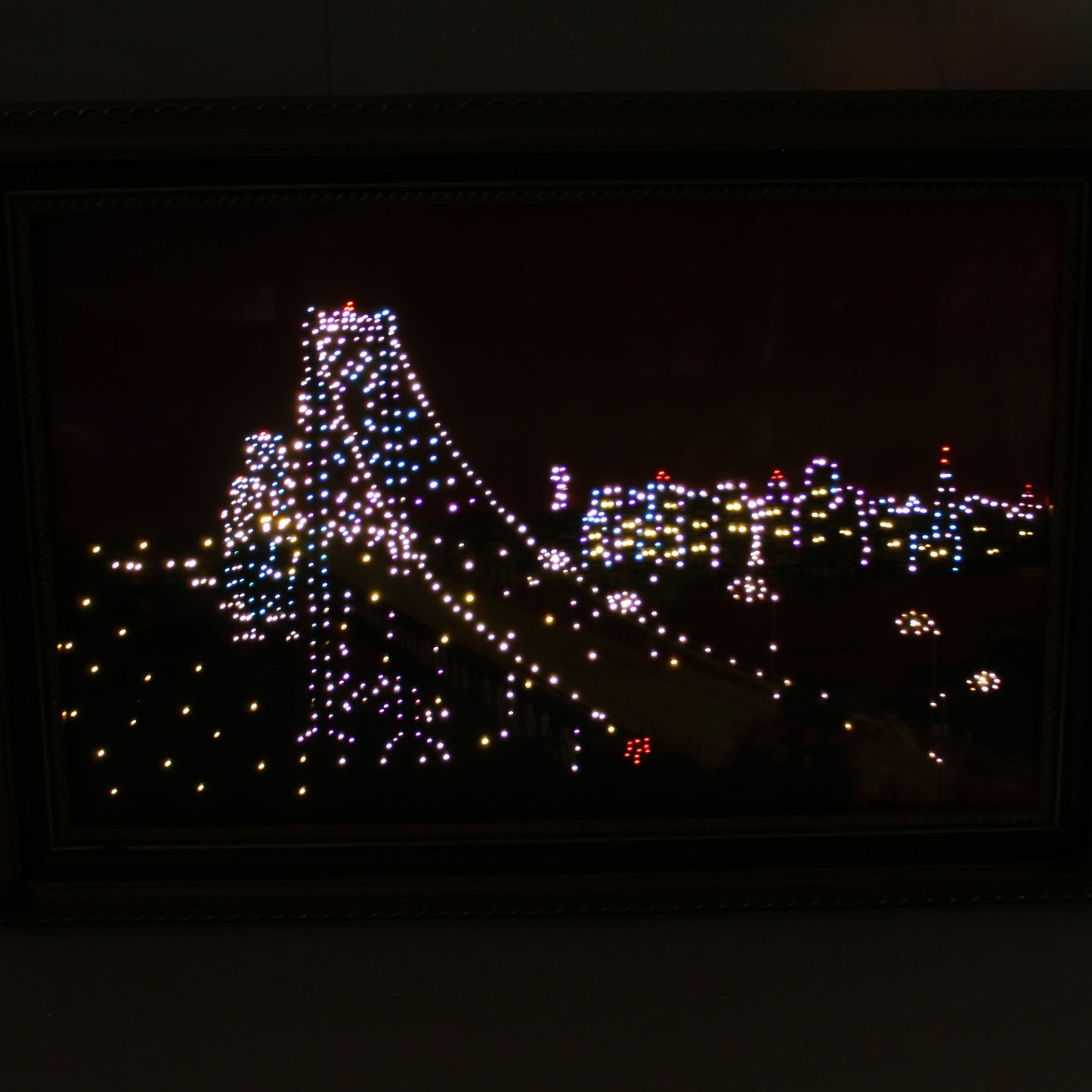 80s SF Bay Bridge Moving Light Box - San Francisco Skyline